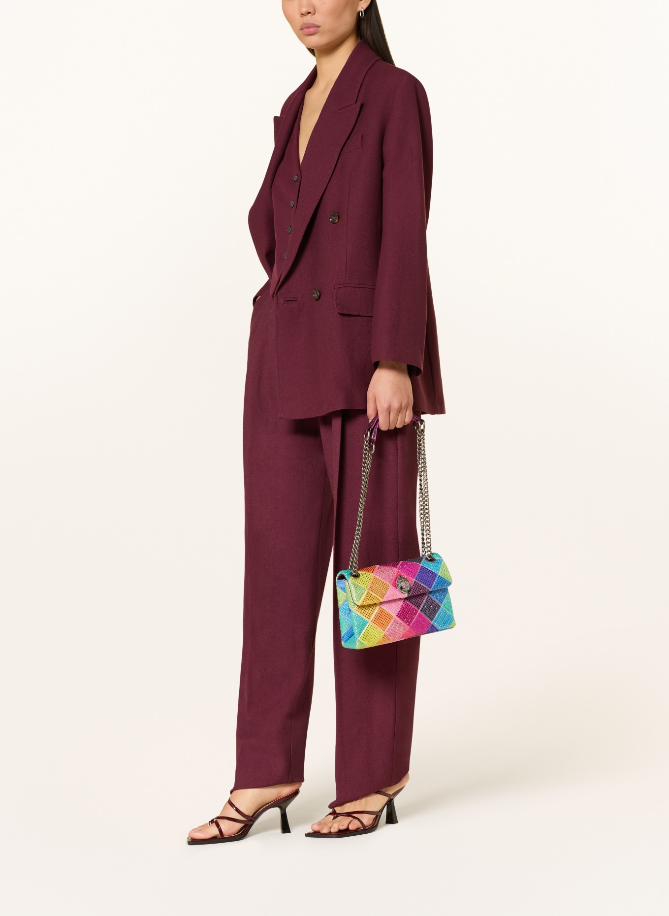 KURT GEIGER Schultertasche mit Schmucksteinen: NEONPINK / GRÜN / BLAU