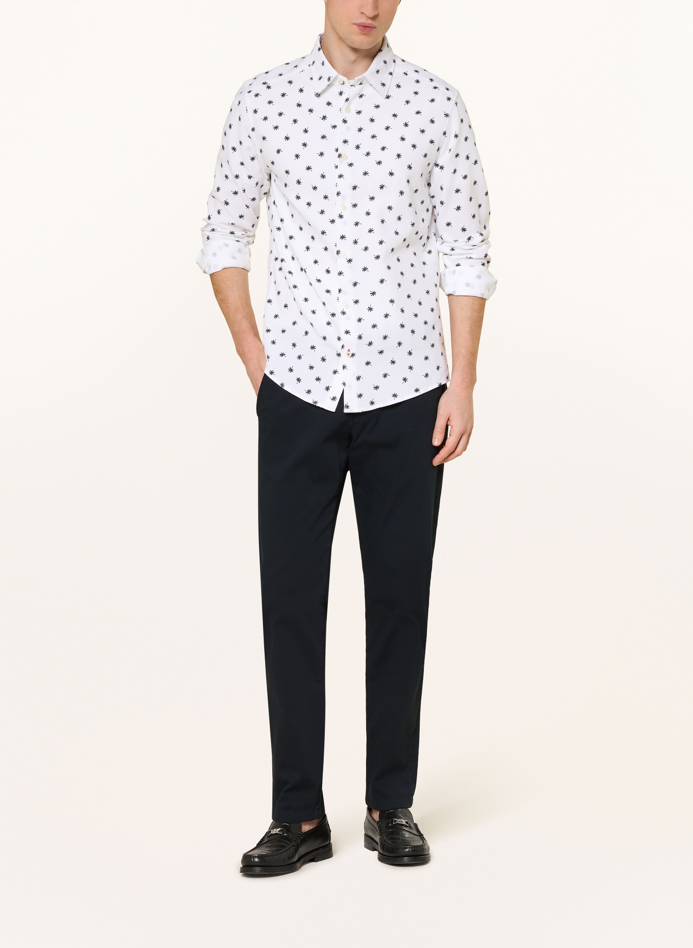 JOOP! JEANS Hemd HANSEN Regular Fit: WEISS / SCHWARZ