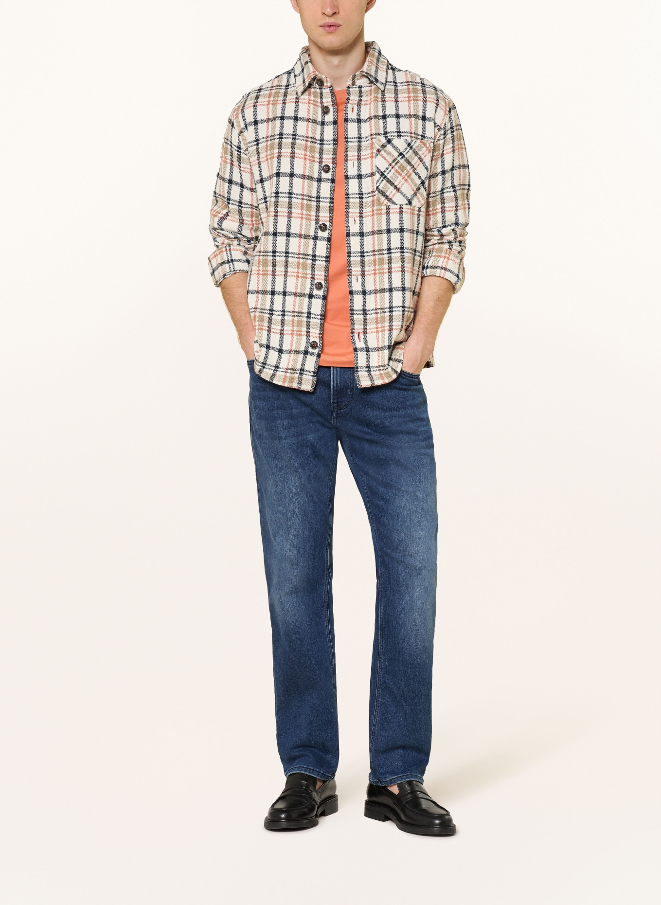 JOOP! JEANS Overjacket HARVI: ECRU / DUNKELORANGE / DUNKELBLAU