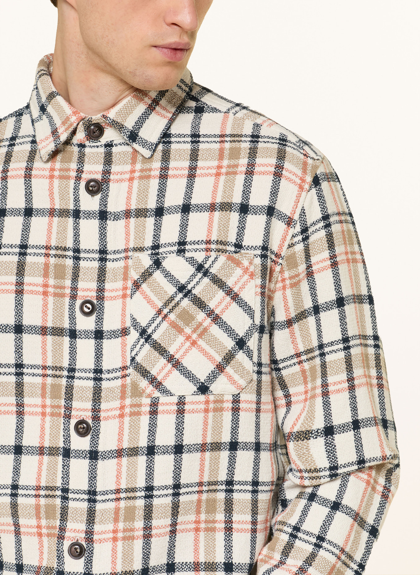 JOOP! JEANS Overjacket HARVI: ECRU / DUNKELORANGE / DUNKELBLAU