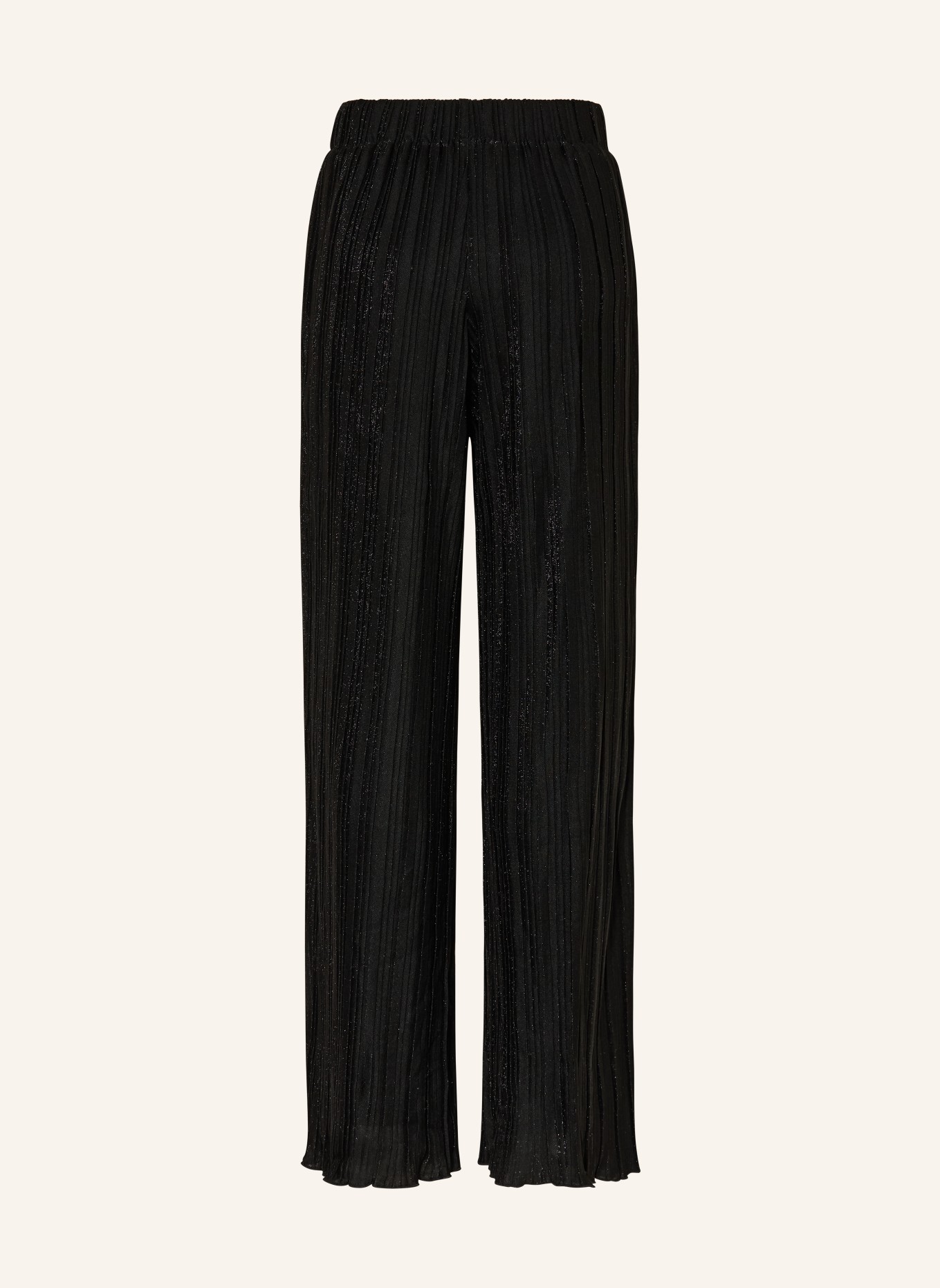 GUESS Marlene pants with pleats and glitter thread: BLACK / SILVER