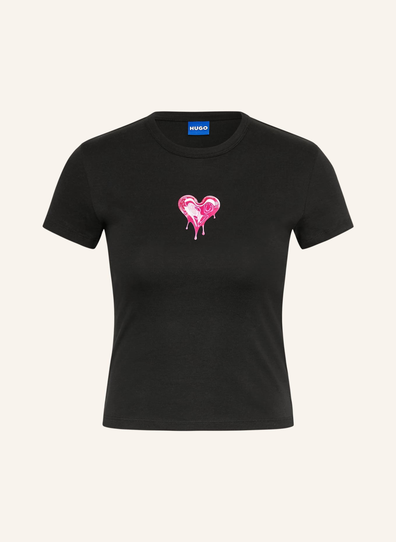 HUGO T-Shirt DEVER: SCHWARZ / PINK
