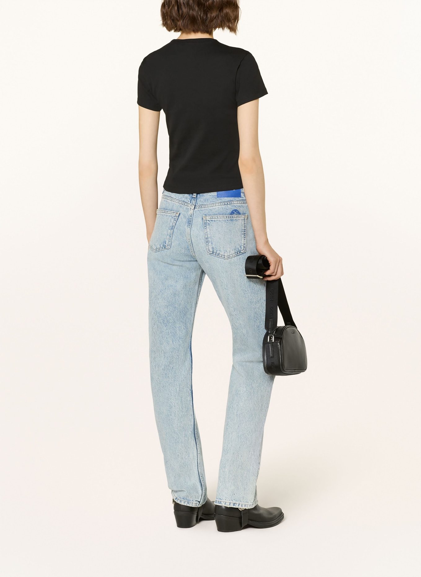 HUGO T-Shirt DEVER: SCHWARZ / PINK