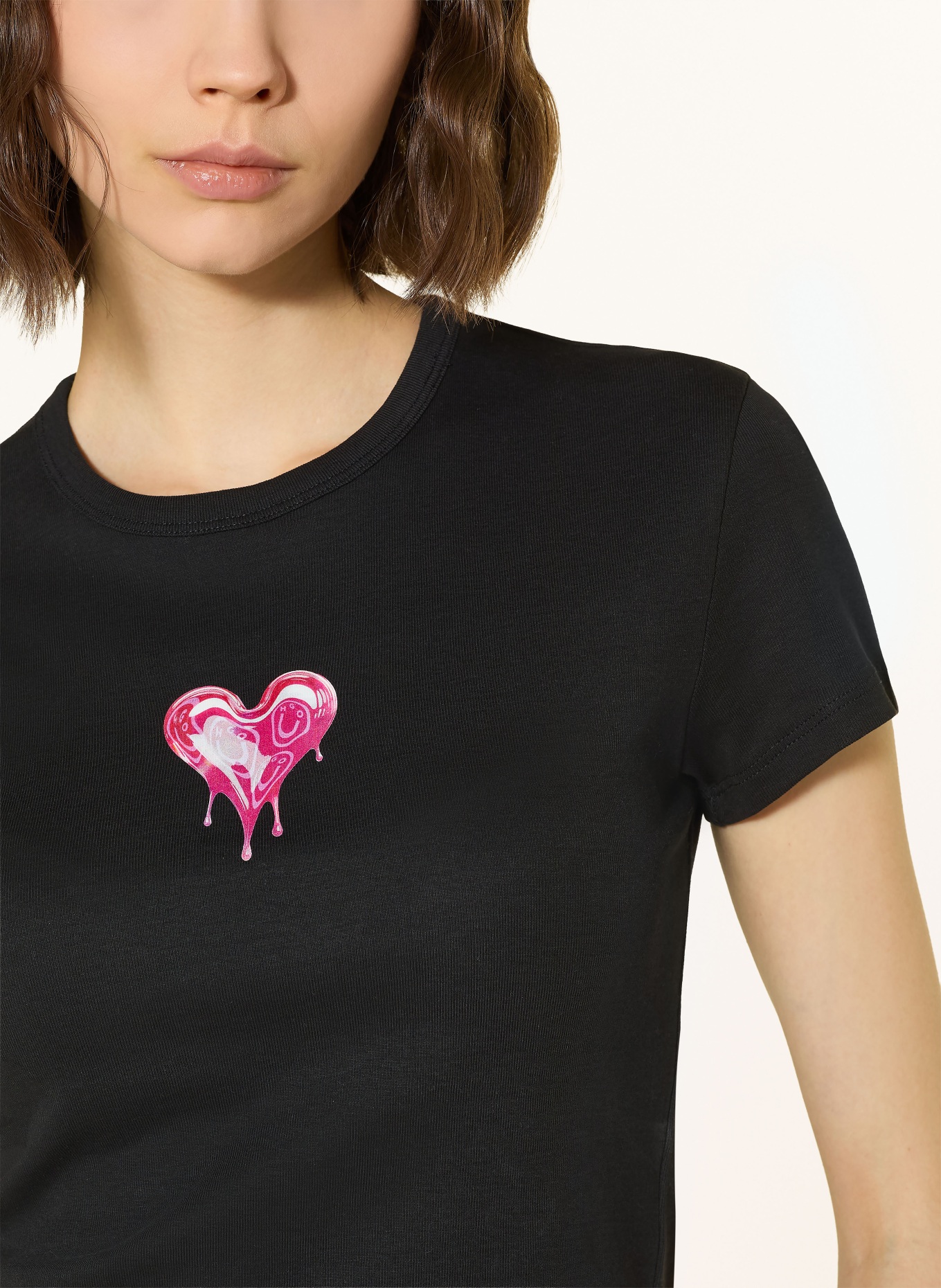 HUGO T-Shirt DEVER: SCHWARZ / PINK