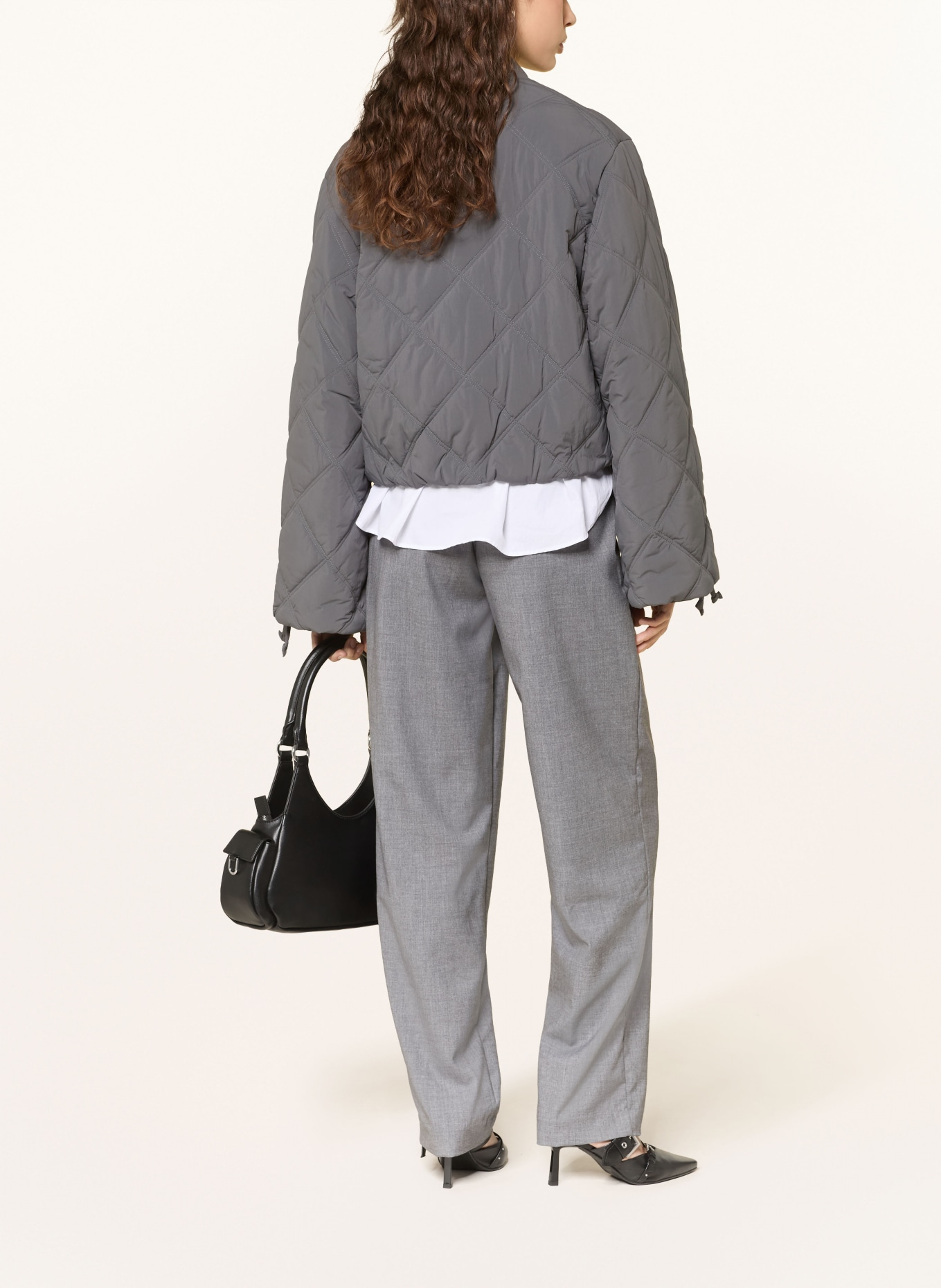 HUGO Quilted jacket FASTEPPA: DARK GRAY