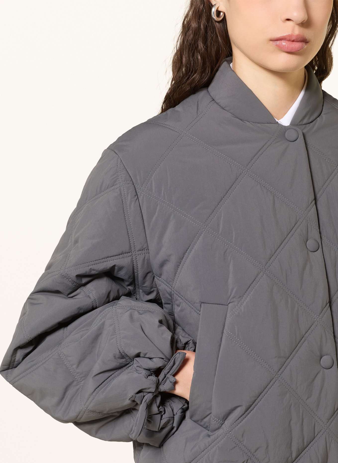 HUGO Quilted jacket FASTEPPA: DARK GRAY