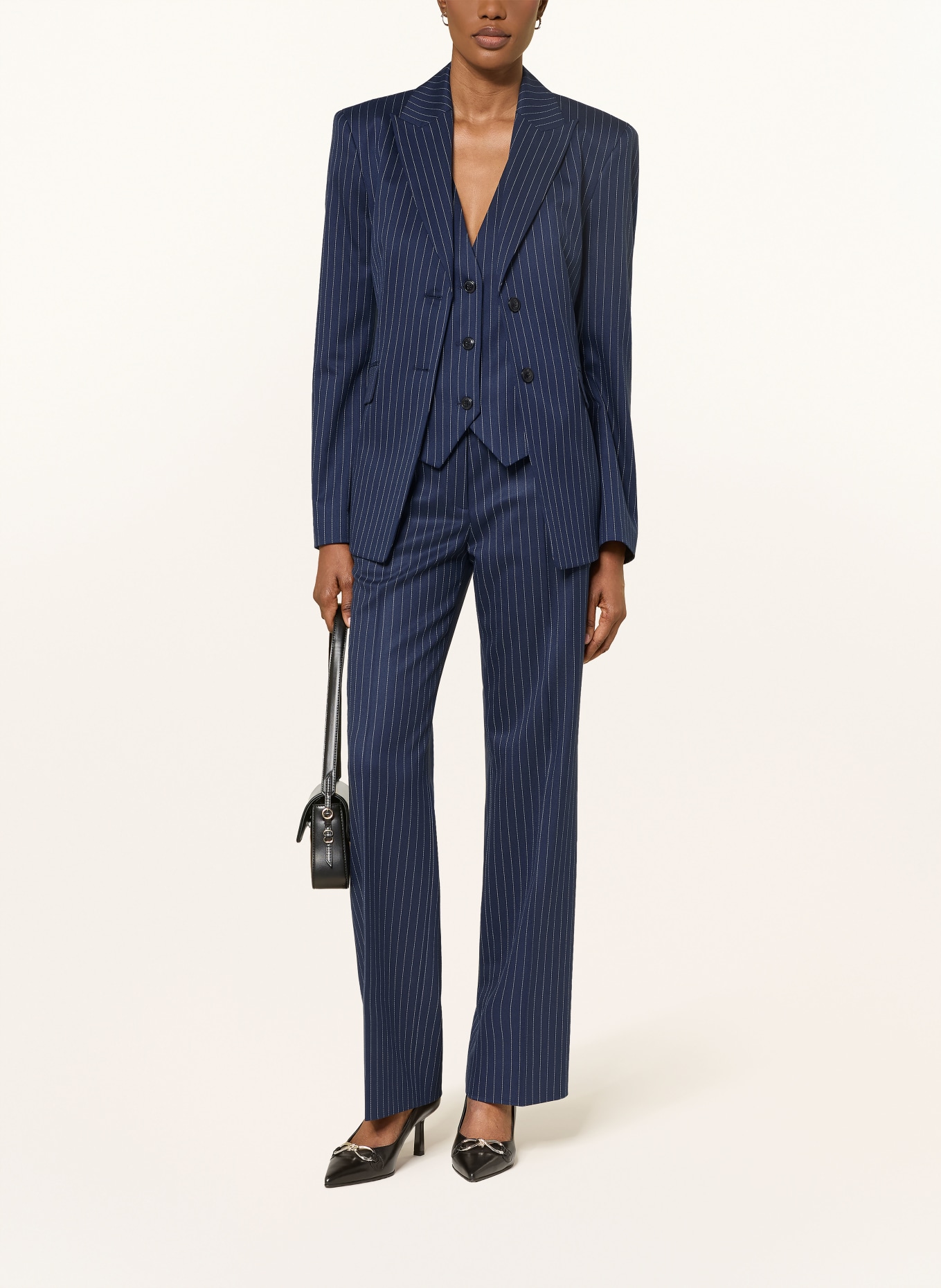 HUGO Blazer ASMALLA: DUNKELBLAU / WEISS