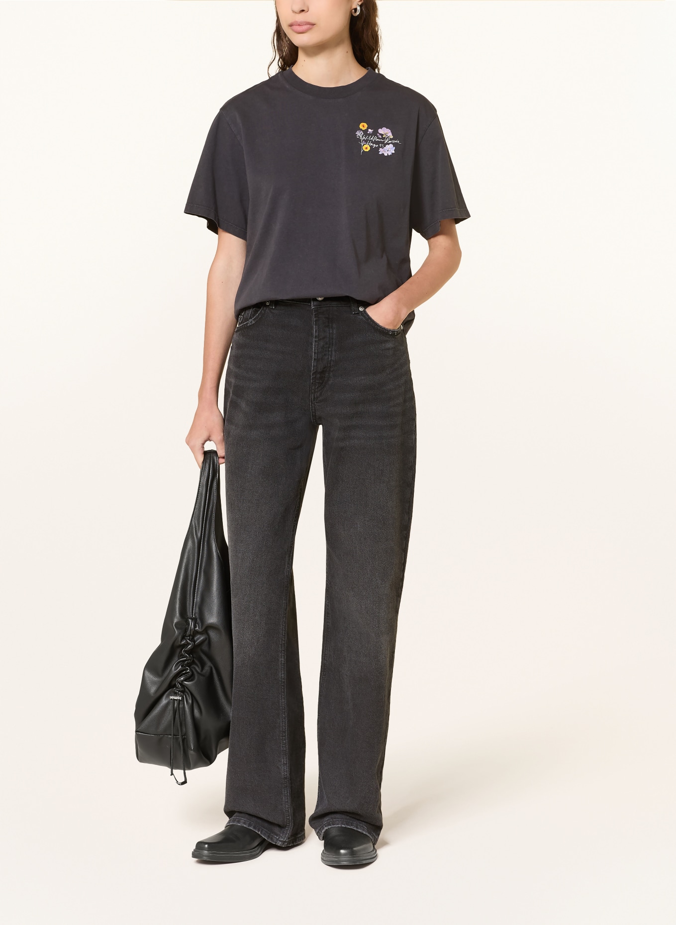 HUGO Koszulka VINTAGE TEE: CZARNY