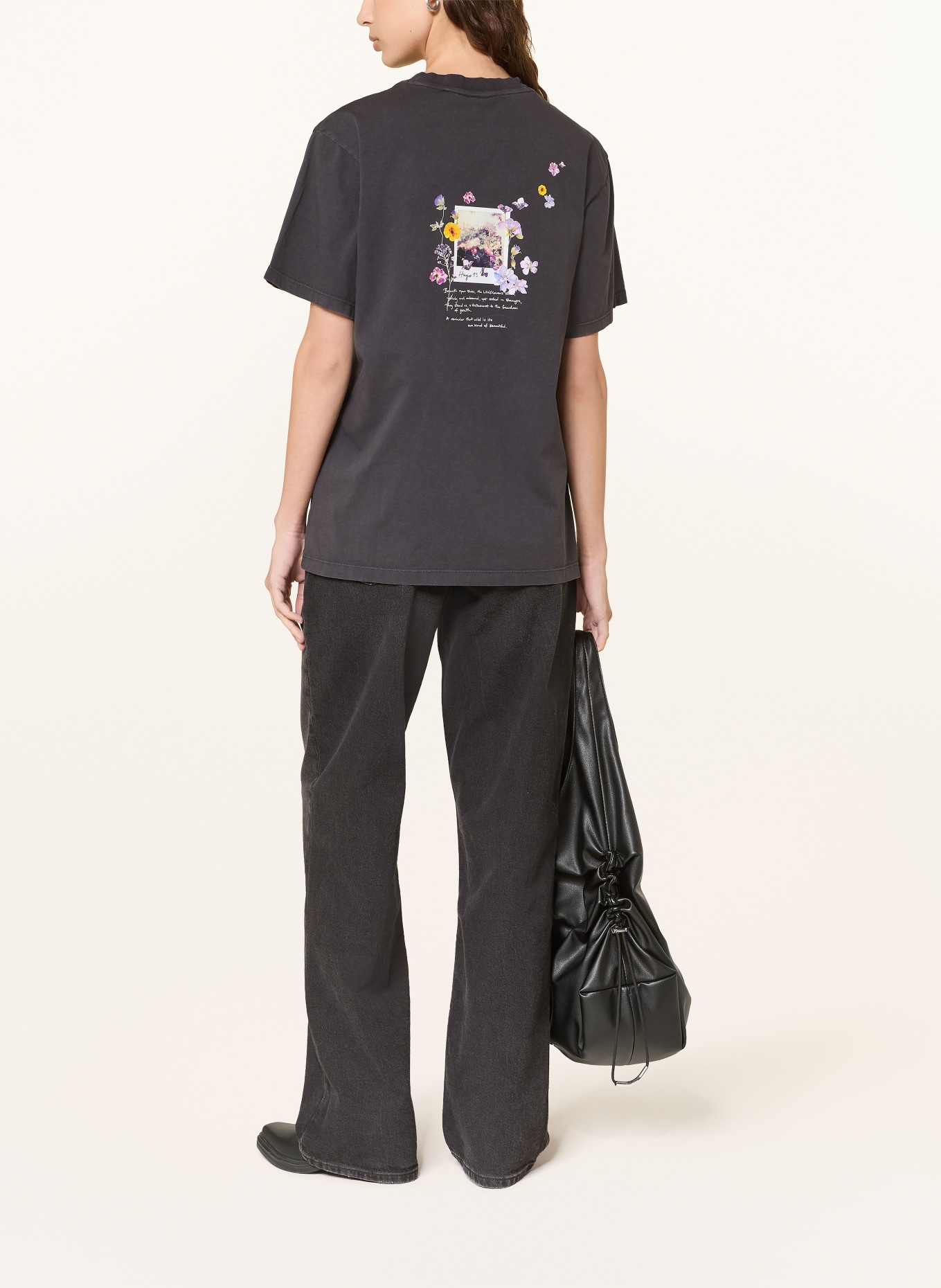 HUGO Koszulka VINTAGE TEE: CZARNY