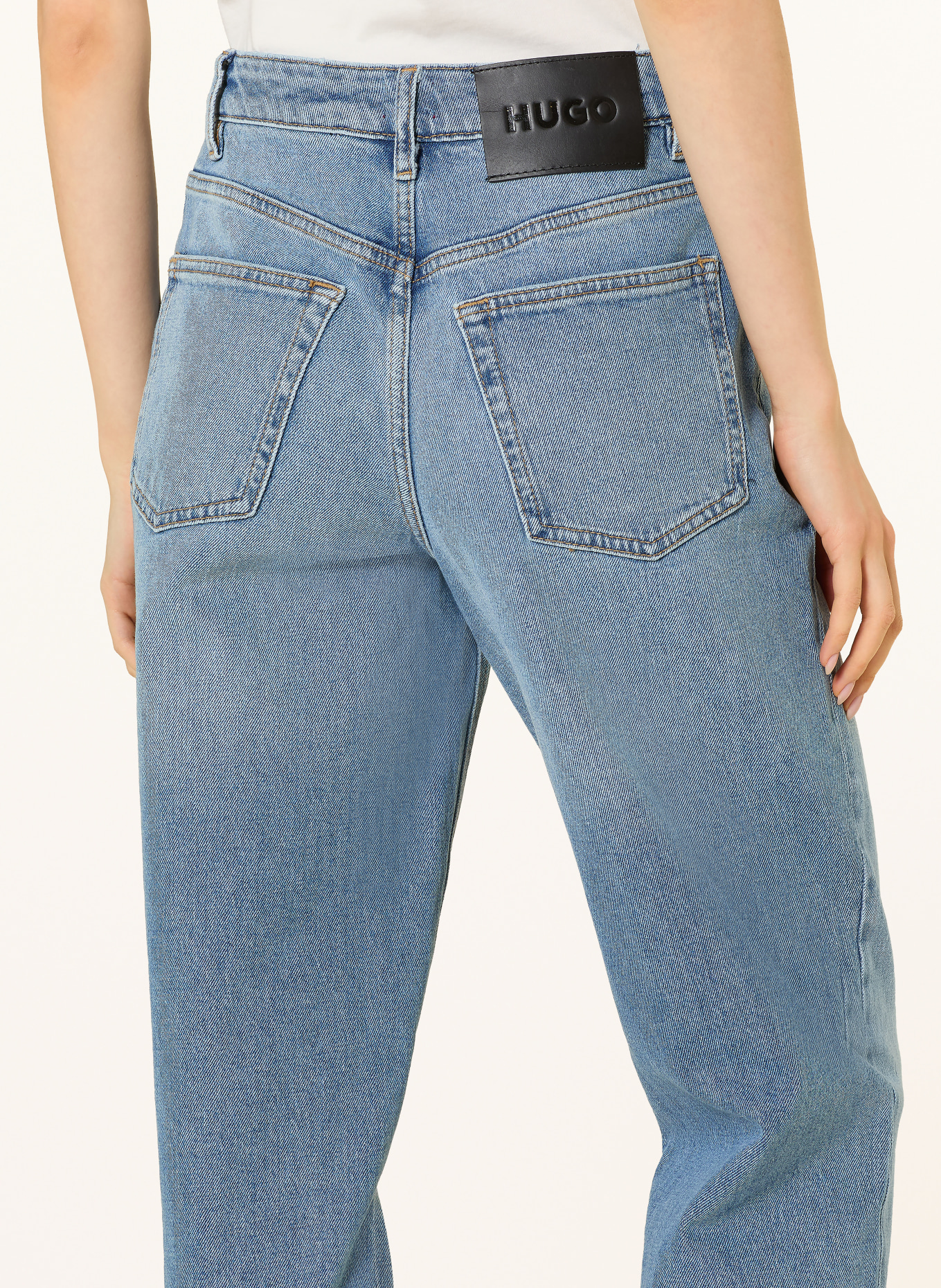 HUGO Mom Jeans GARLENE: 445 TURQUOISE/AQUA