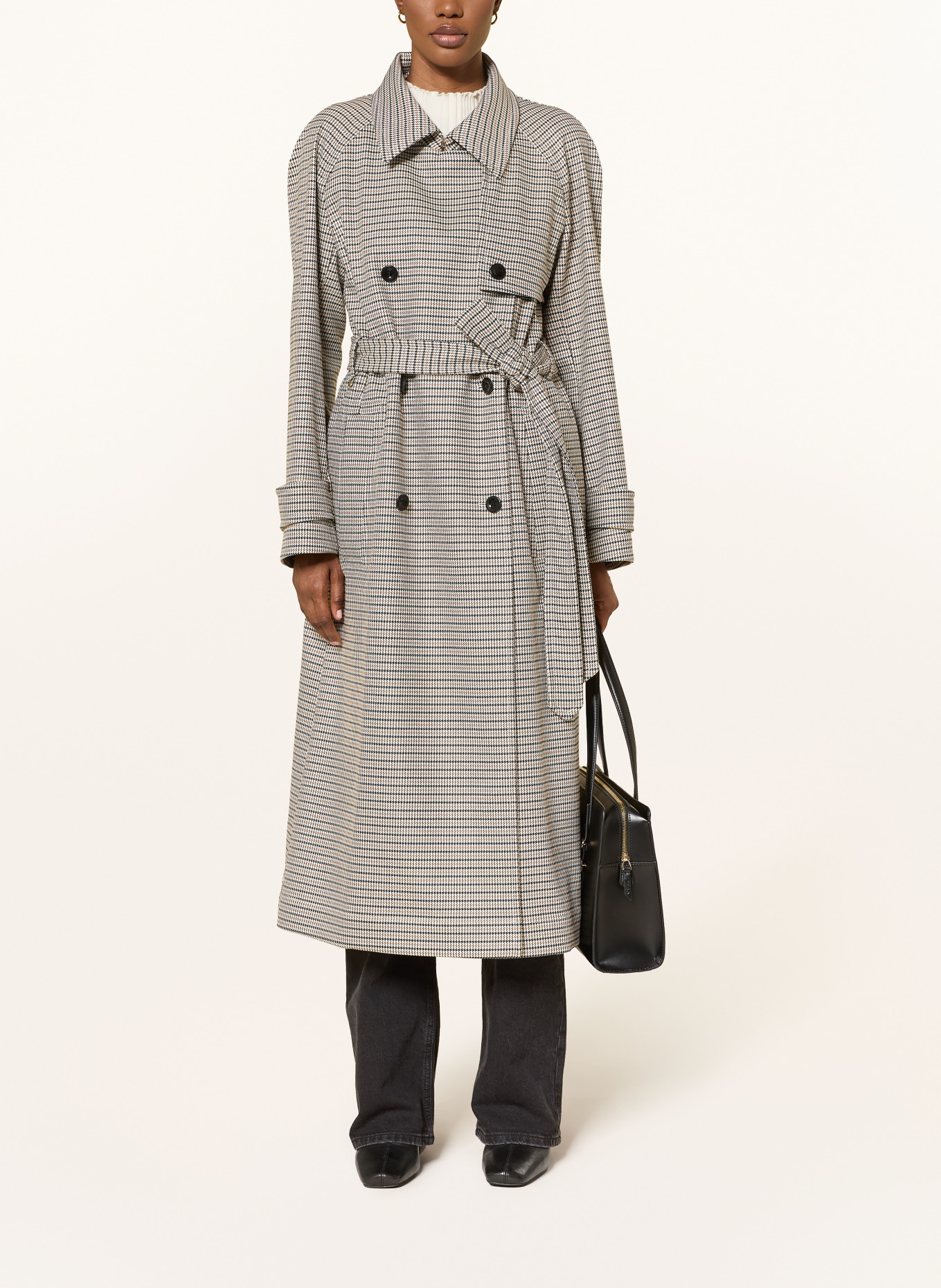 HUGO MESILLA trench coat: CREAM / BEIGE / BLACK