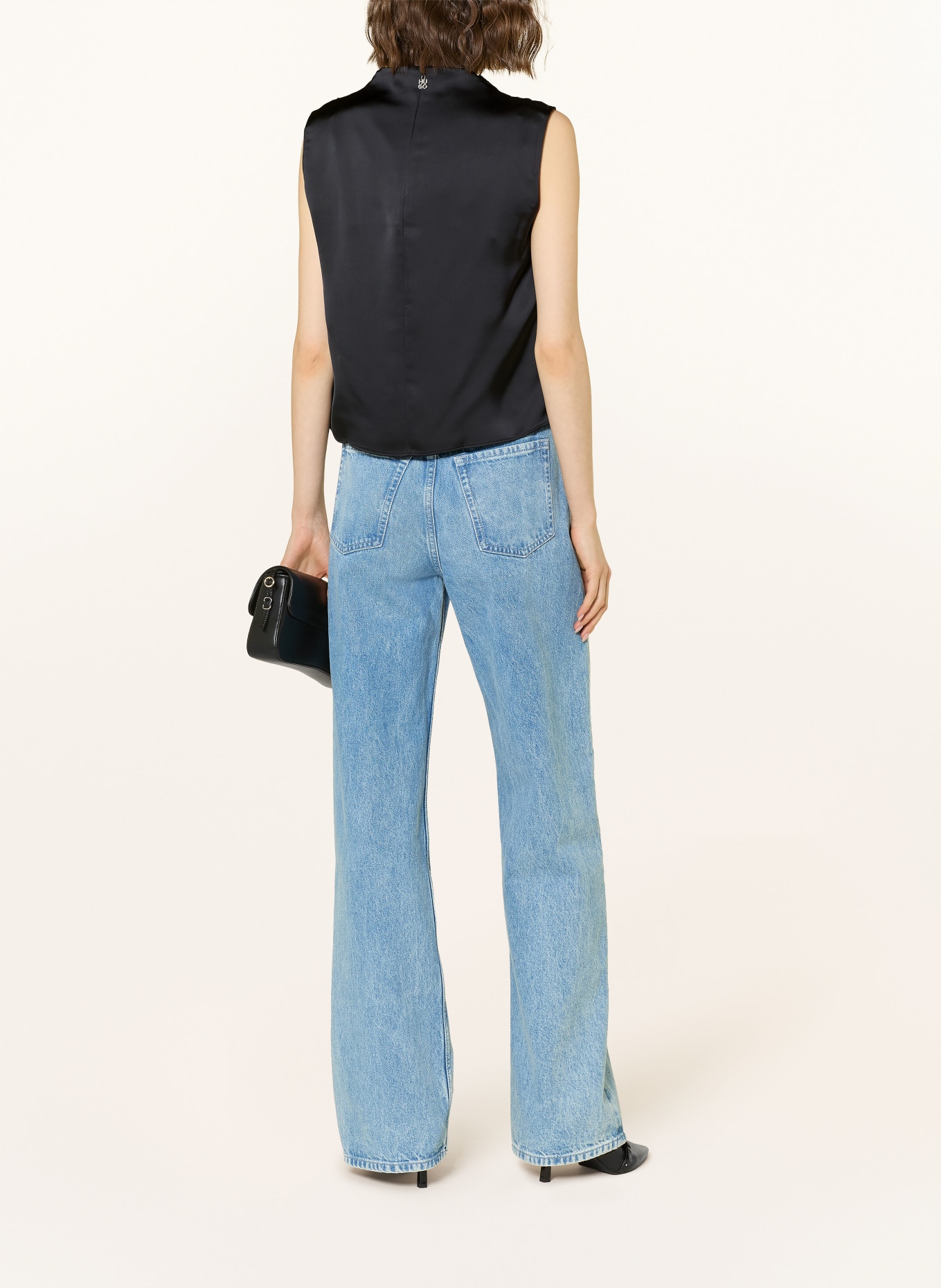 HUGO Satintop CASMINI: SCHWARZ