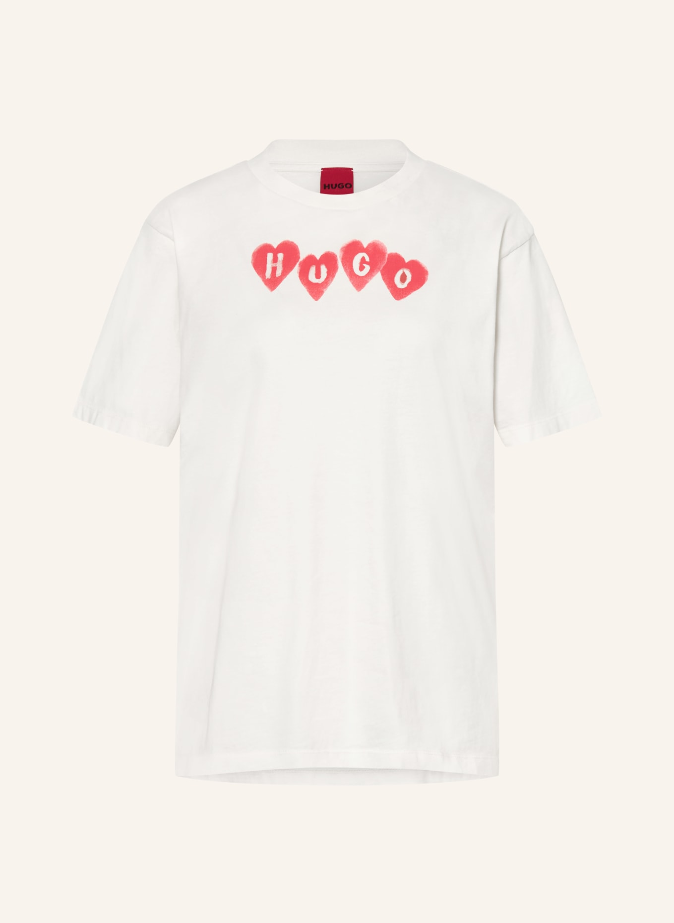 HUGO Tričko VINTAGE TEE: REŽNÁ / ČERVENÁ