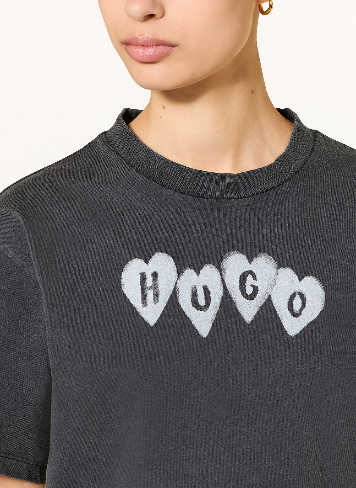HUGO Koszulka VINTAGE TEE: CZIEMNOSZARY