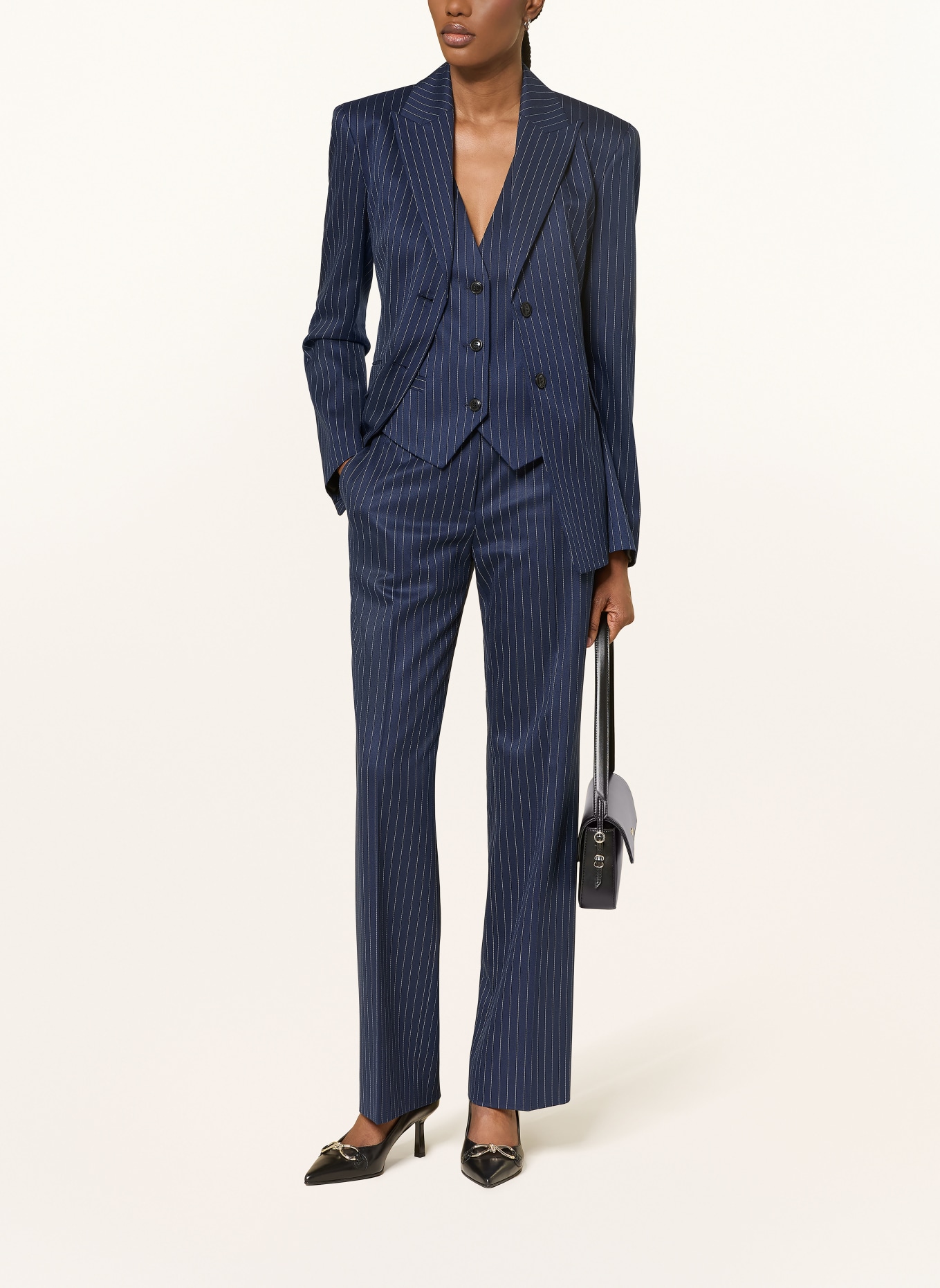 HUGO Marlenehose HILANDO: DUNKELBLAU / WEISS