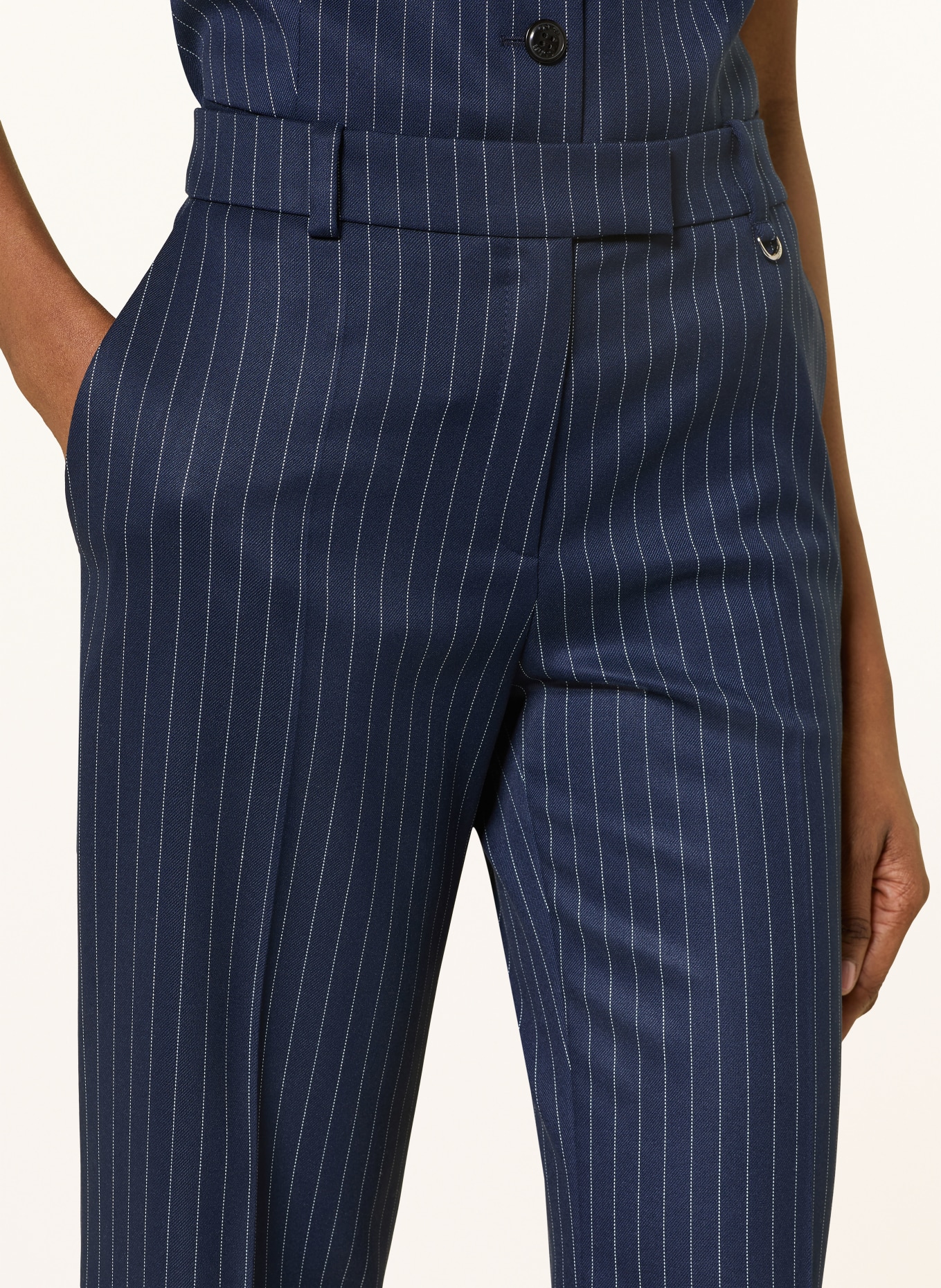 HUGO Marlenehose HILANDO: DUNKELBLAU / WEISS