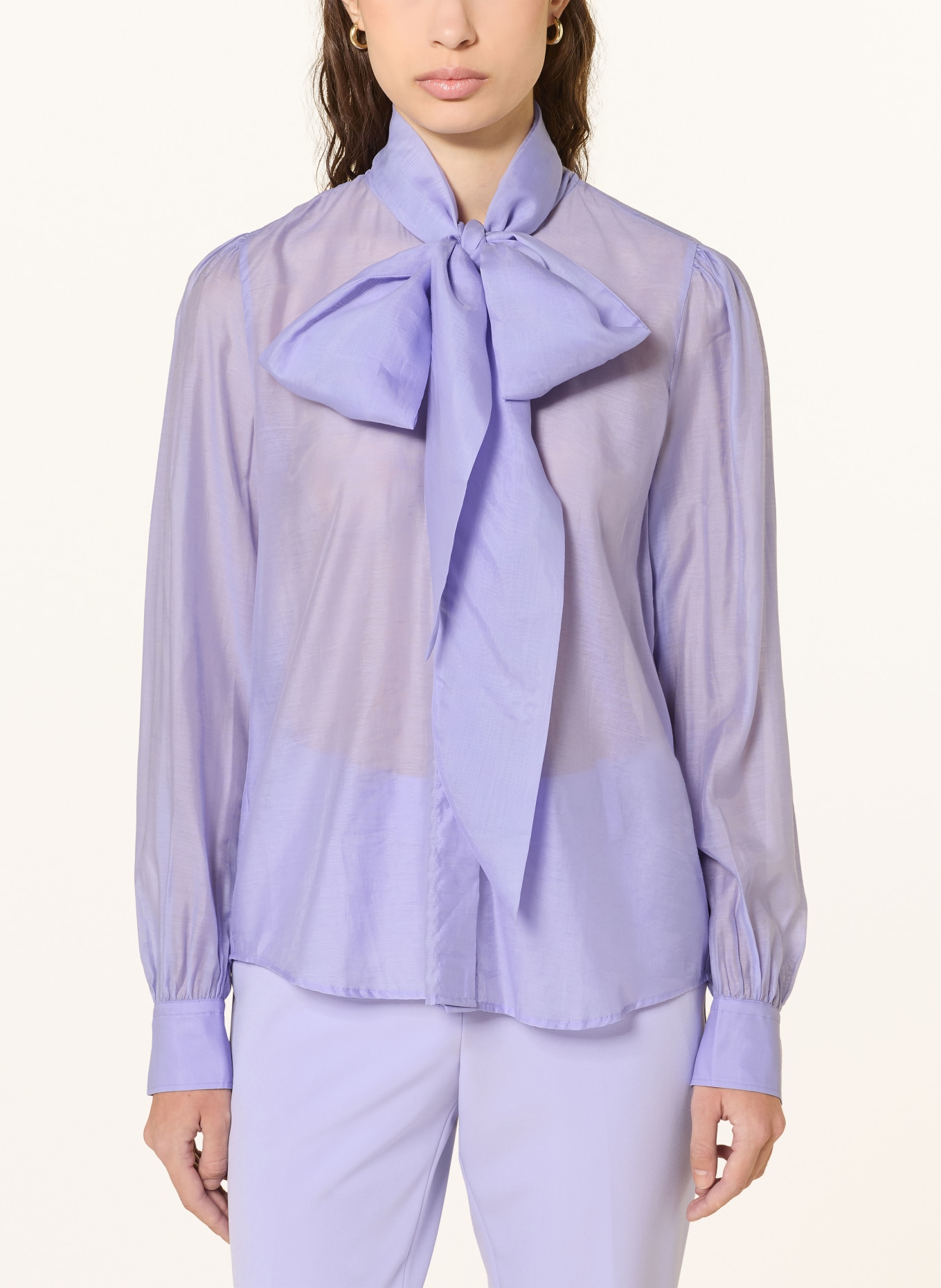 HUGO Halenka s mašlí ELEGANT: SVĚTLE FIALOVÁ