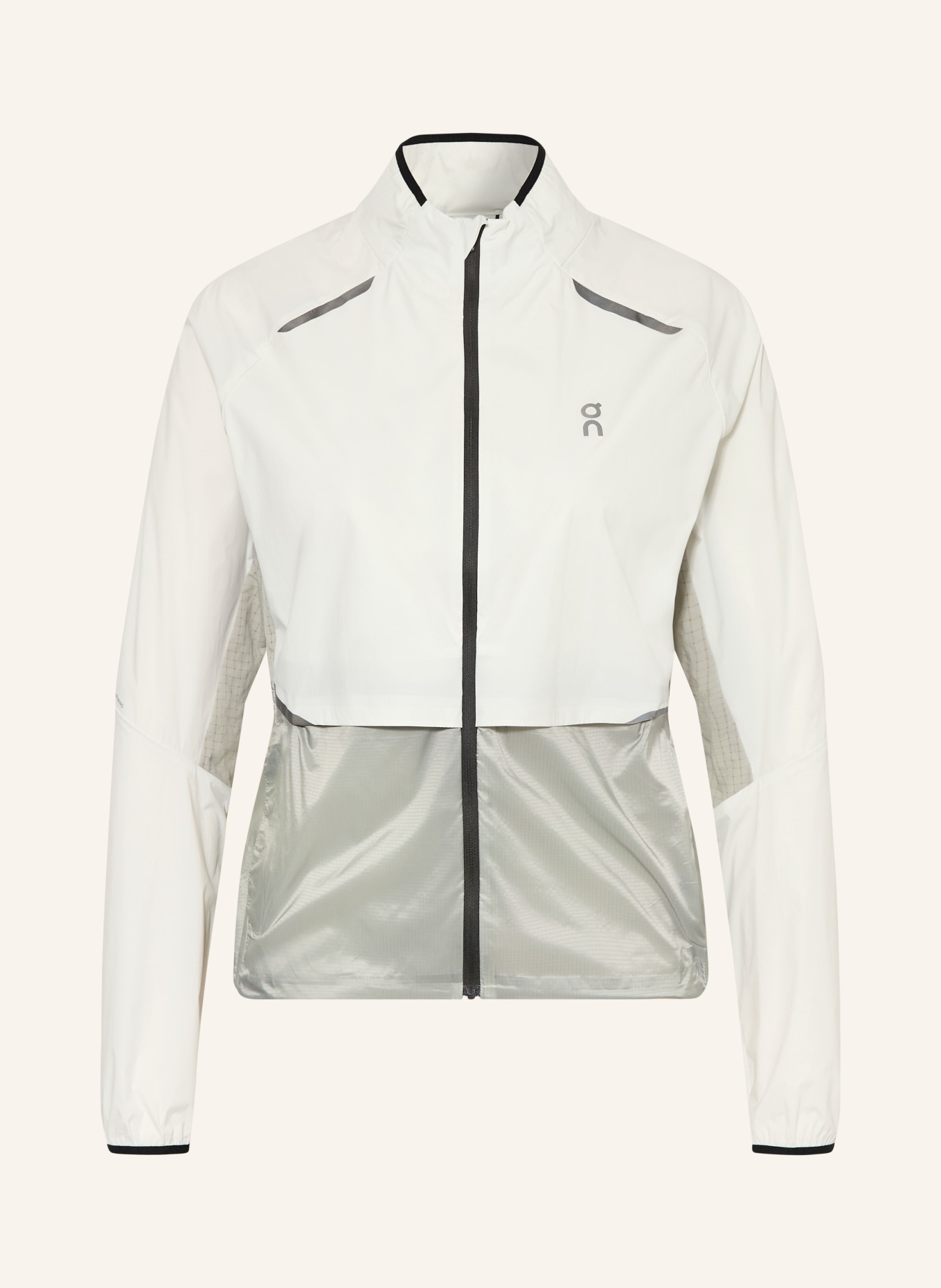 On Laufjacke WEATHER: CREME / GRAU