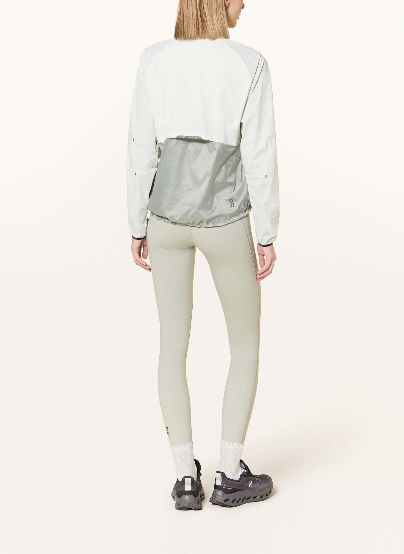 On Laufjacke WEATHER: CREME / GRAU