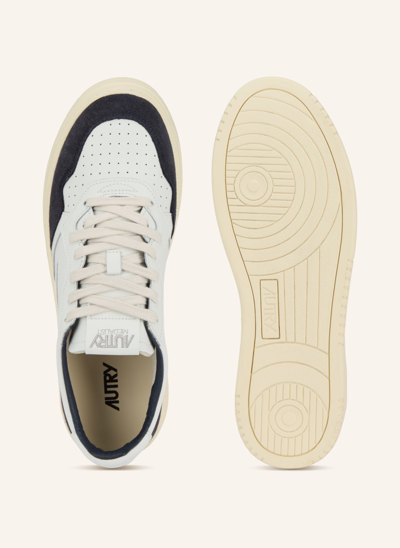 AUTRY MEDALIST LOW FT sneaker: WHITE / DARK BLUE