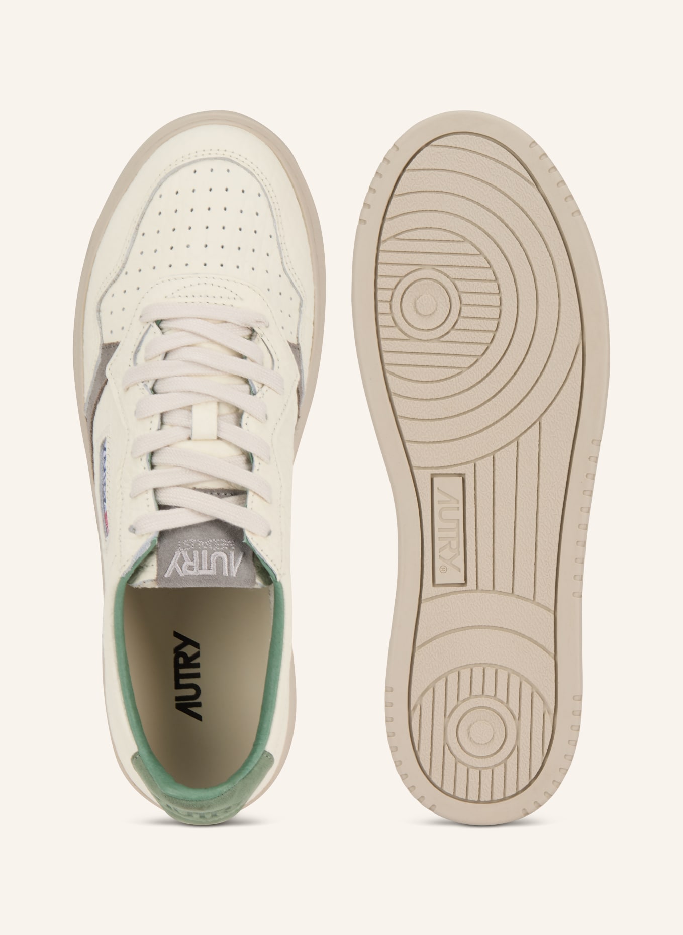 AUTRY MEDALIST LOW ELEPHANT sneakers: CREAM / GREEN