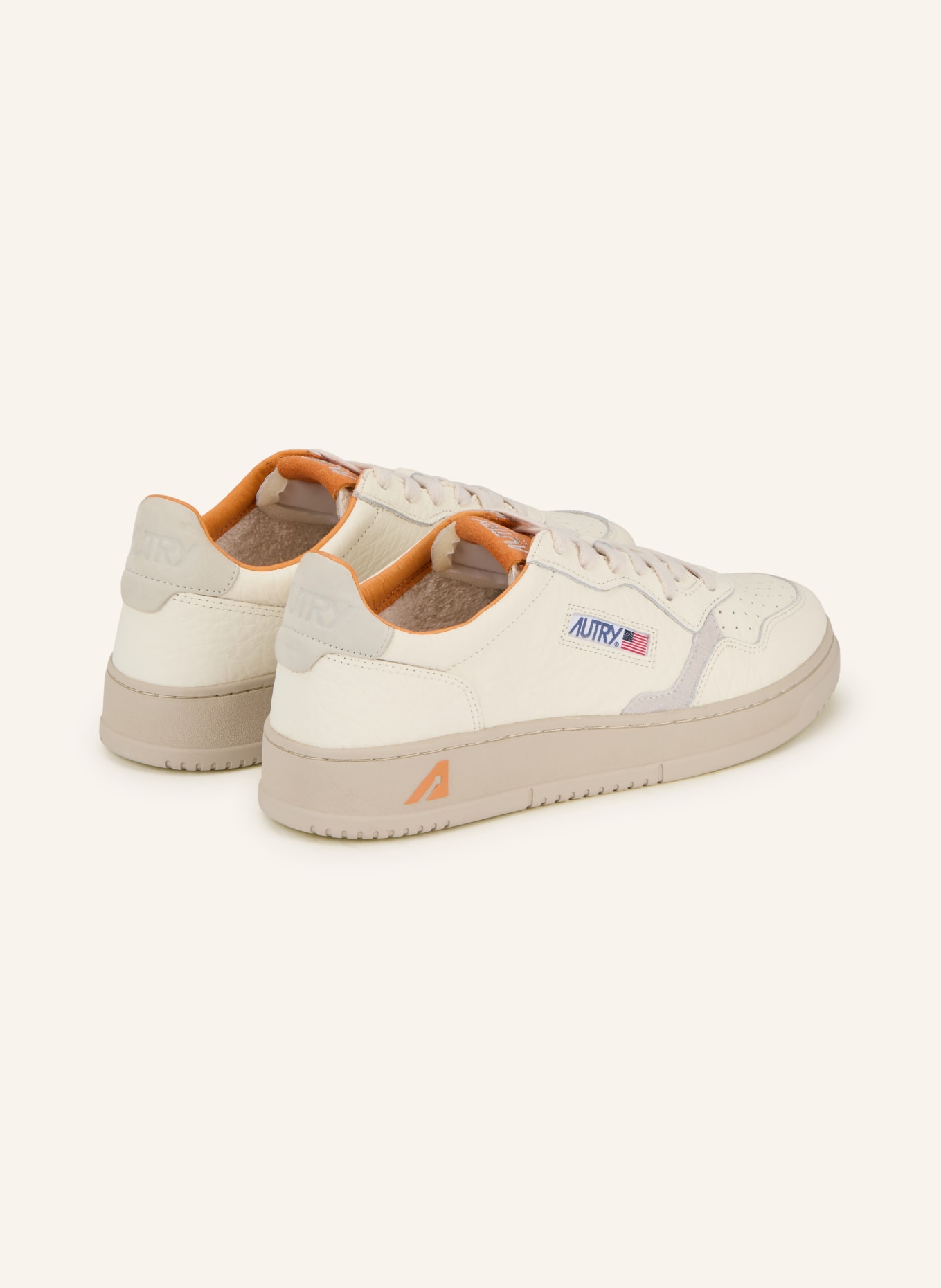 AUTRY MEDALIST LOW ELEPHANT sneakers: ECRU / ORANGE