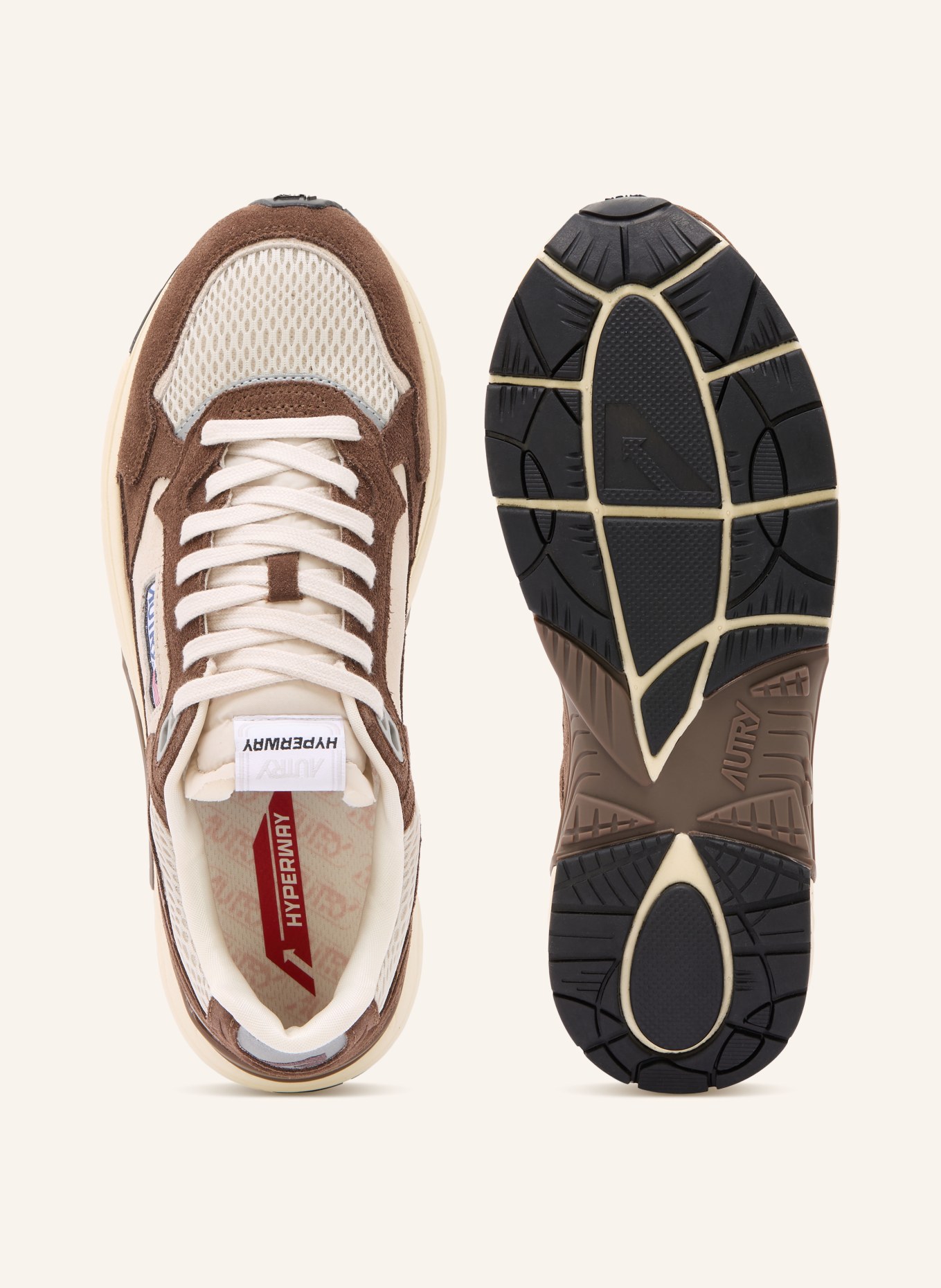 AUTRY HYPERWAY LOW SA sneaker: BEIGE / BROWN