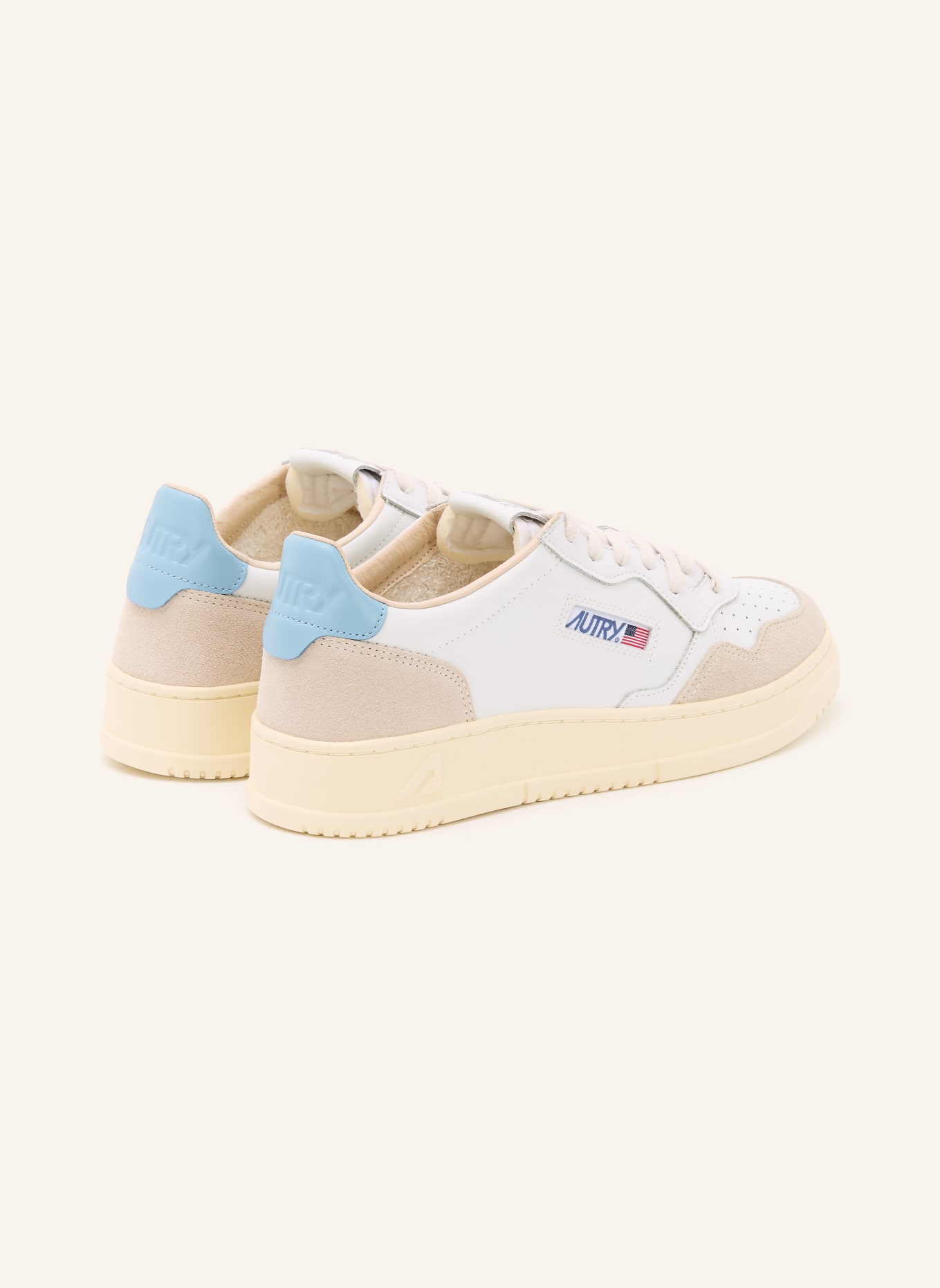AUTRY Sneaker MEDALIST LOW LS: WEISS / CAMEL / HELLBLAU