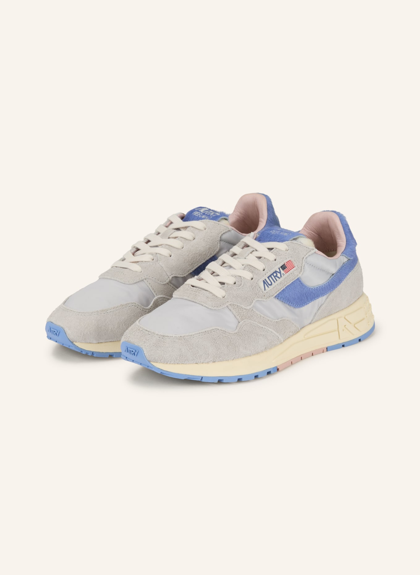 AUTRY Sneaker REELWIND LOW UP: BLAUGRAU / ROSA / HELLBLAU