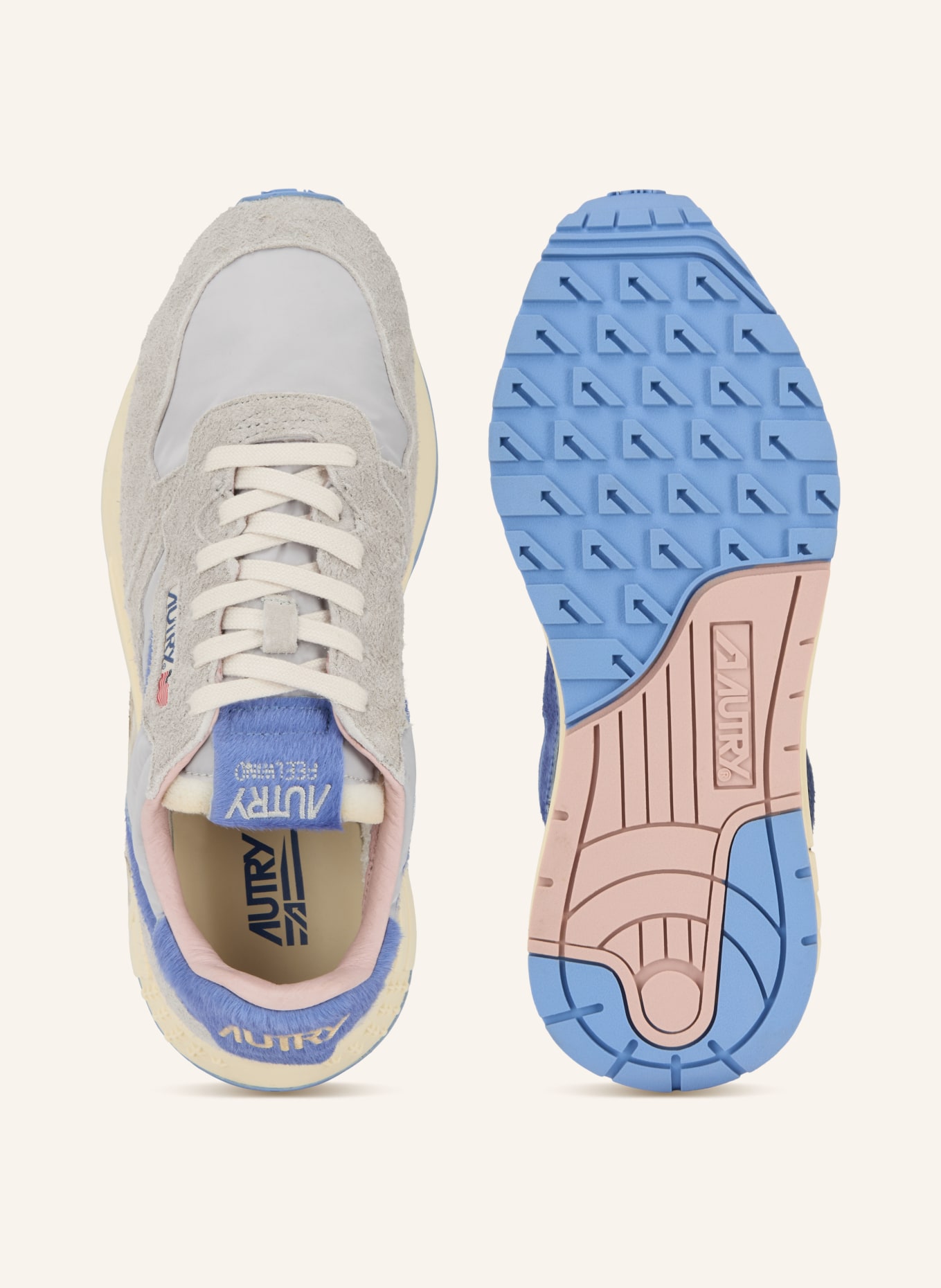 AUTRY Sneaker REELWIND LOW UP: BLAUGRAU / ROSA / HELLBLAU