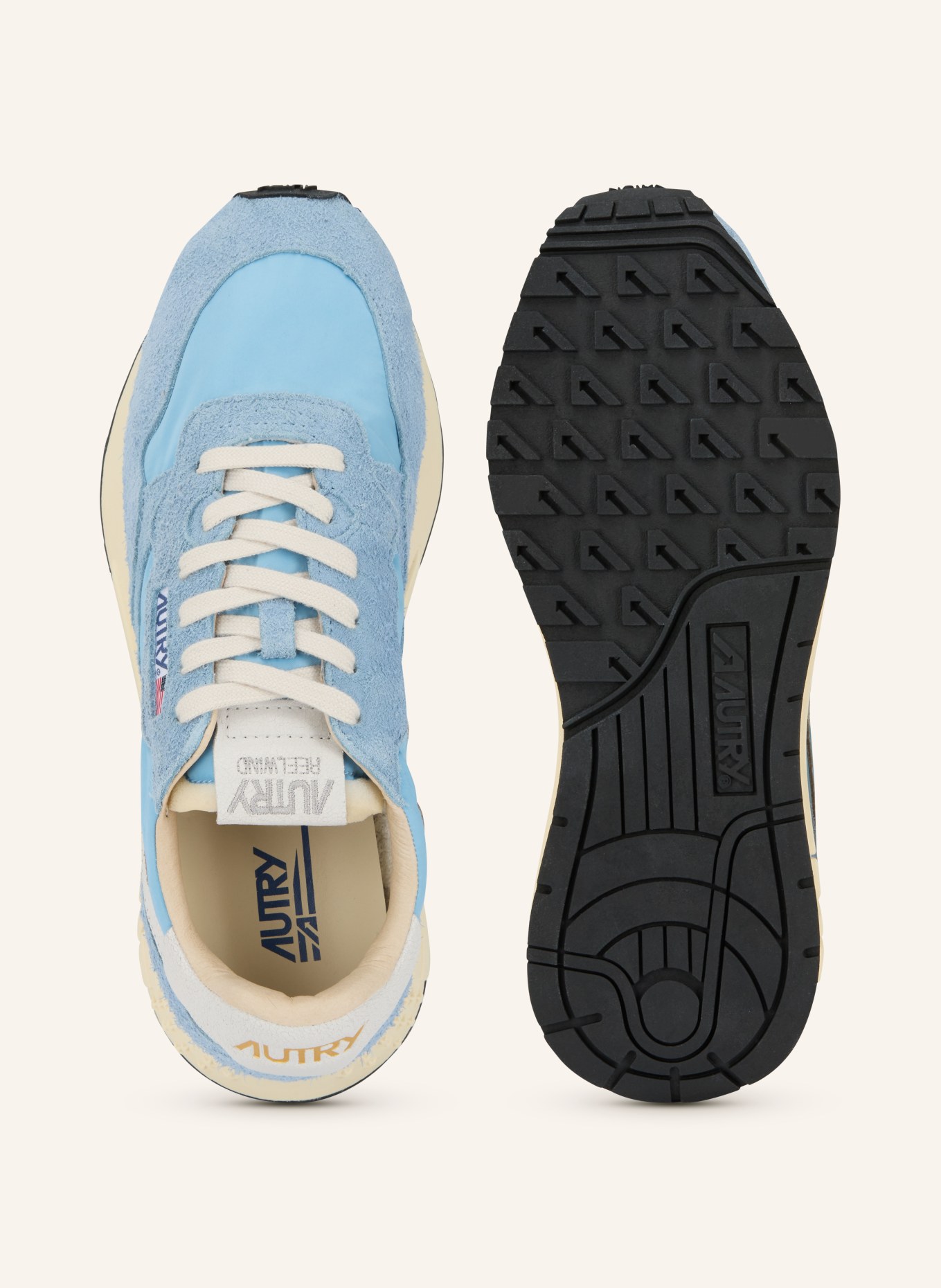 AUTRY Sneaker REELWIND LOW NC: HELLBLAU / GOLD / BLAUGRAU