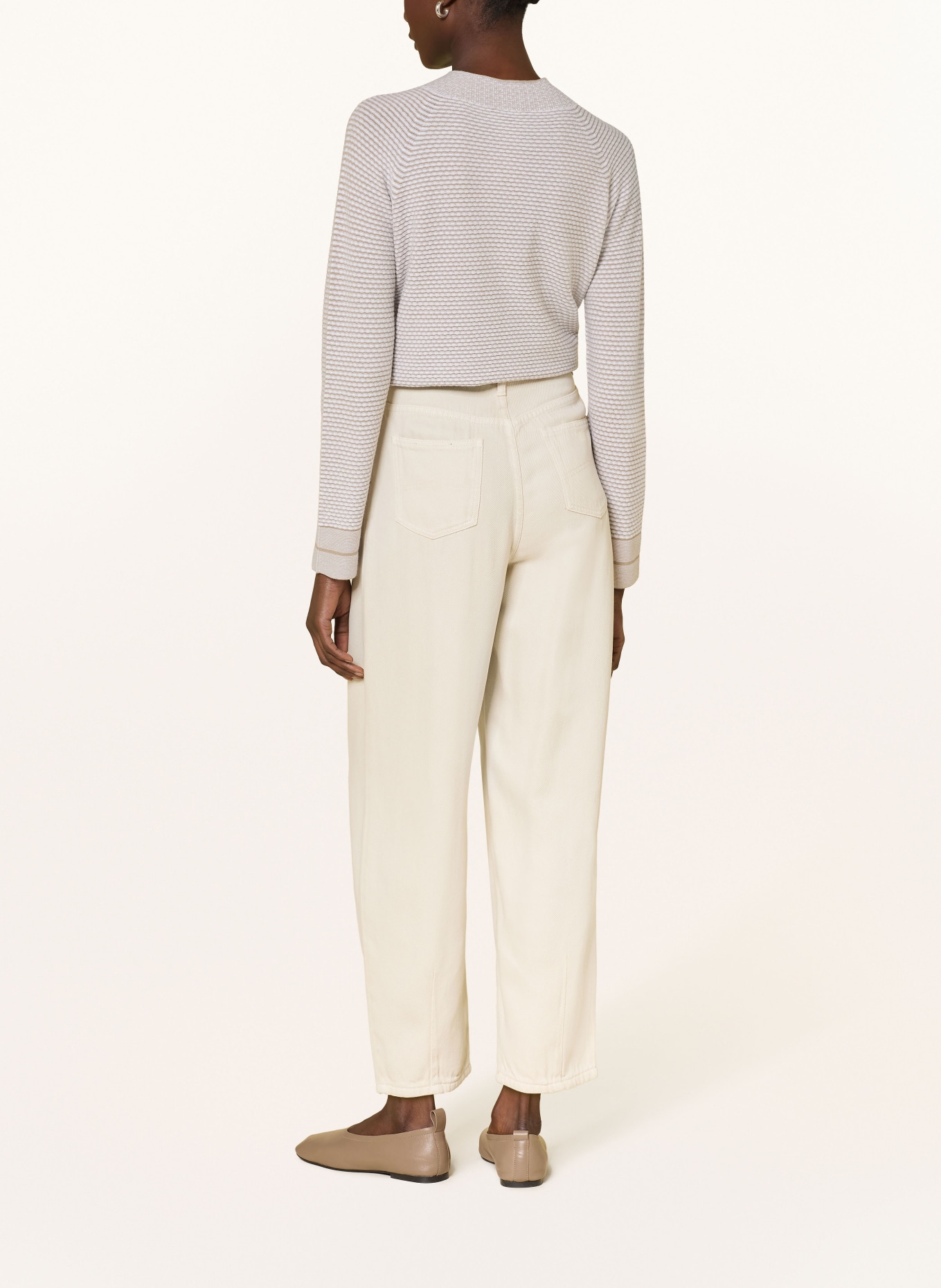 EMPORIO ARMANI Barrel jeans: U1055 whipped cream