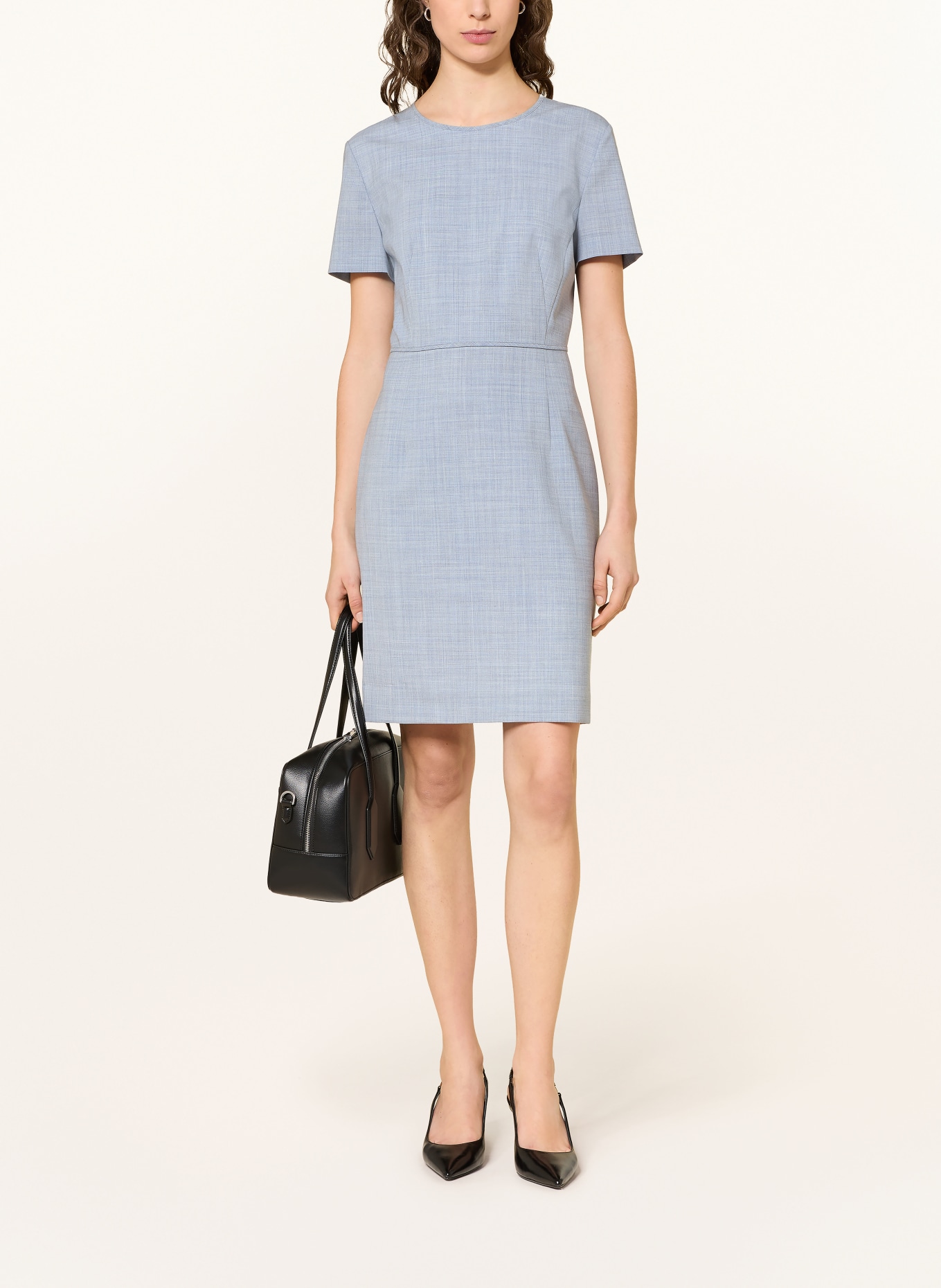 BOSS Pouzdrové šaty DUNERA: ČERNOŠEDÁ