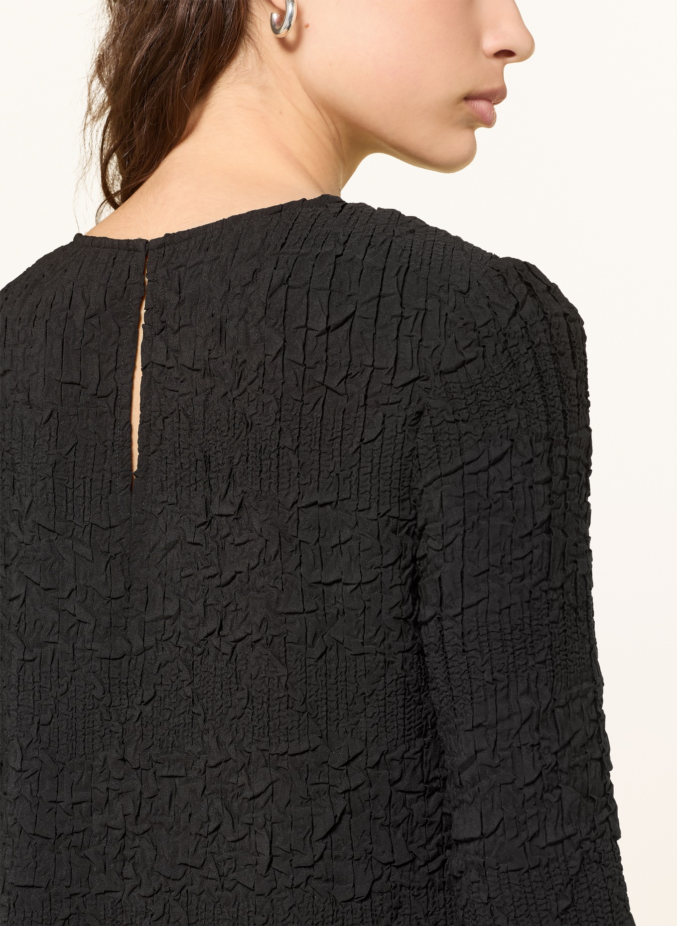 BOSS Blůza BOPPAR s plisováním: ČERNÁ