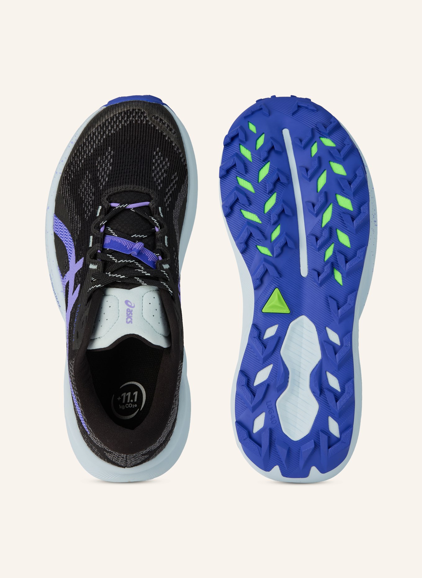 ASICS Buty do biegania w terenie TRABUCO 14: CZARNY / LILA