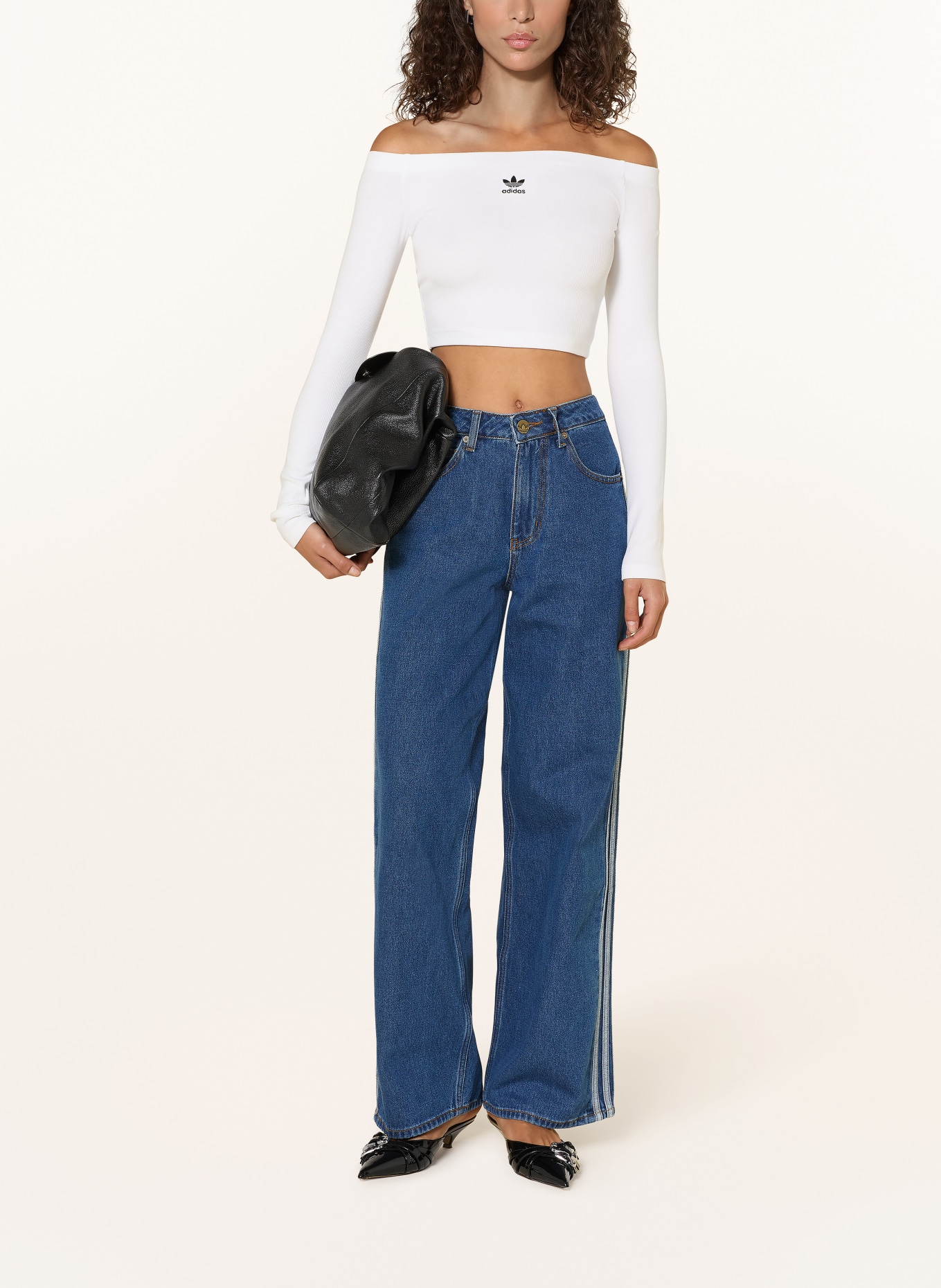 adidas Originals Off-Shoulder-Shirt ESSENTIALS: WEISS