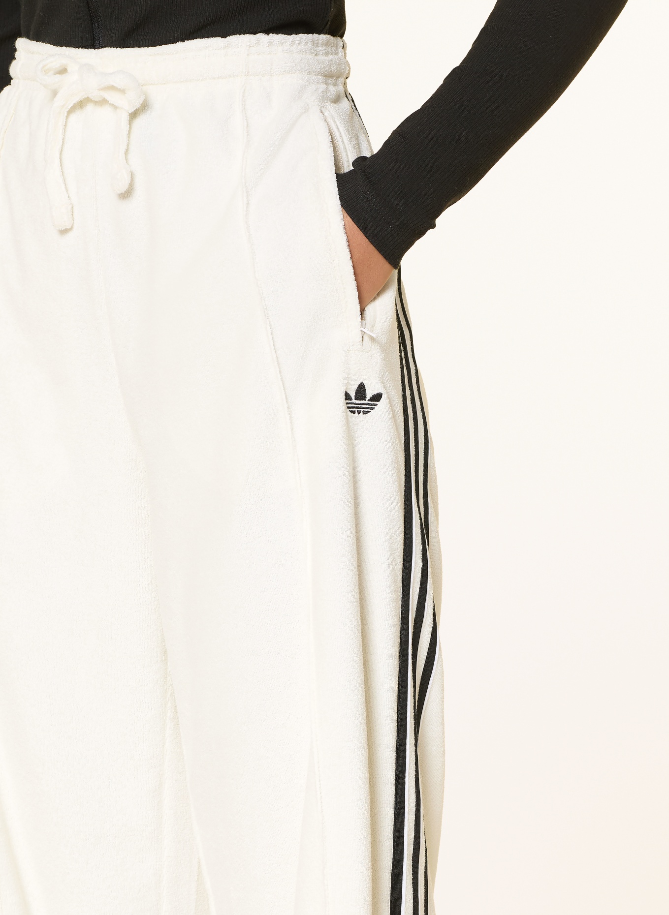 adidas Originals Track Pants TERRY TOWEL FIREBIRD aus Frottee: ECRU / SCHWARZ