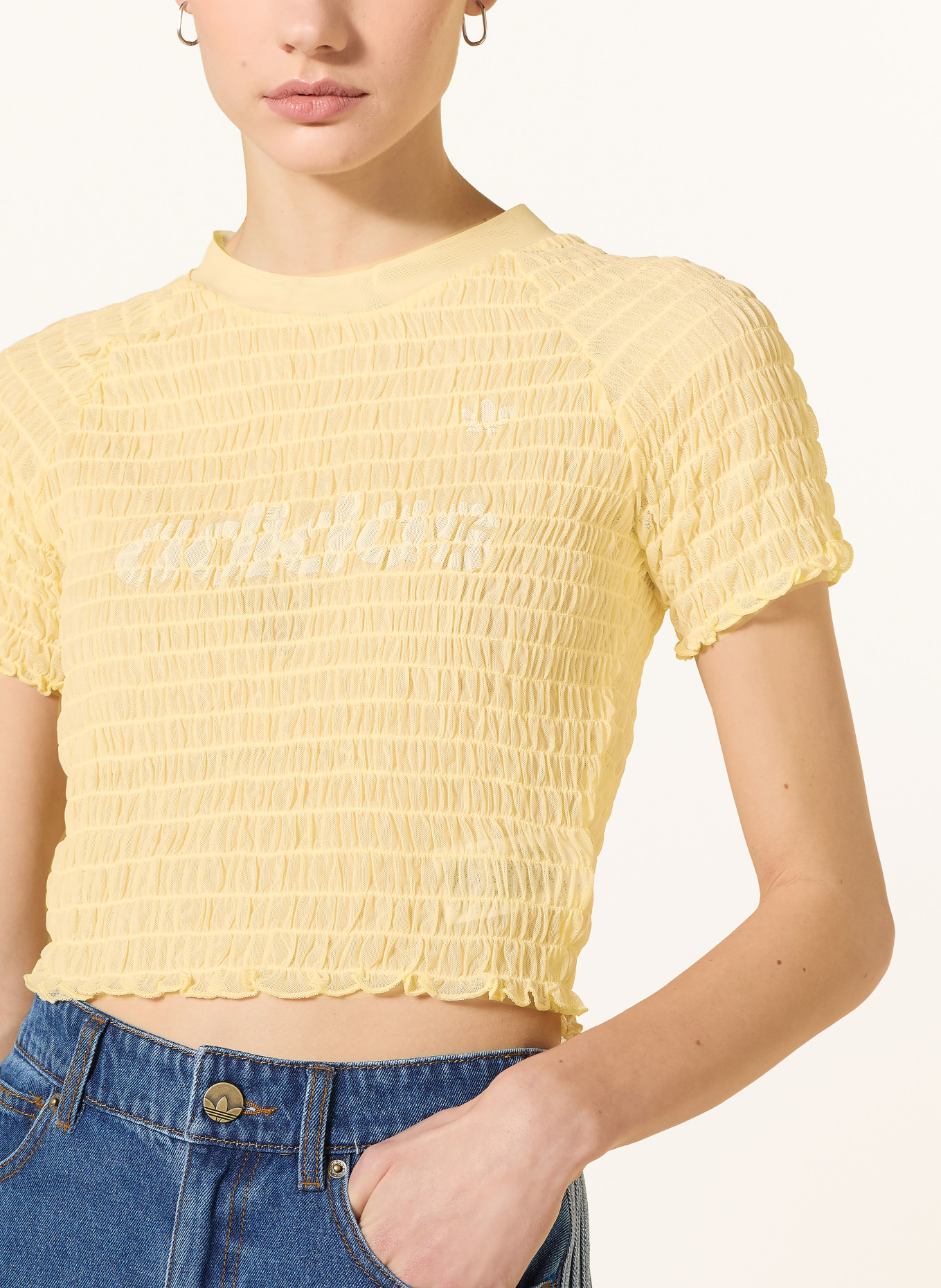 adidas Originals Tričko z meshové tkaniny: ŽLUTÁ