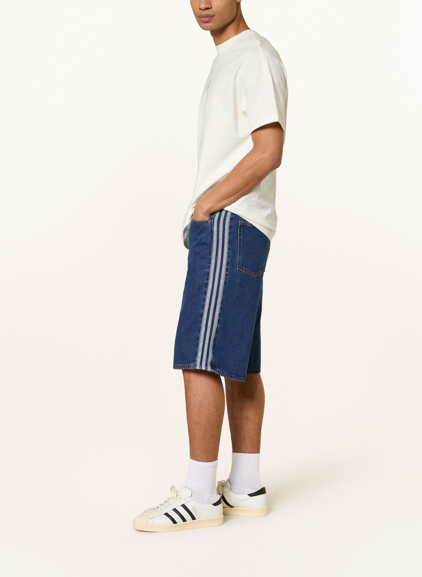 adidas Originals FIREBIRD ADICOLOR denim shorts with braid trim: MEDVIN