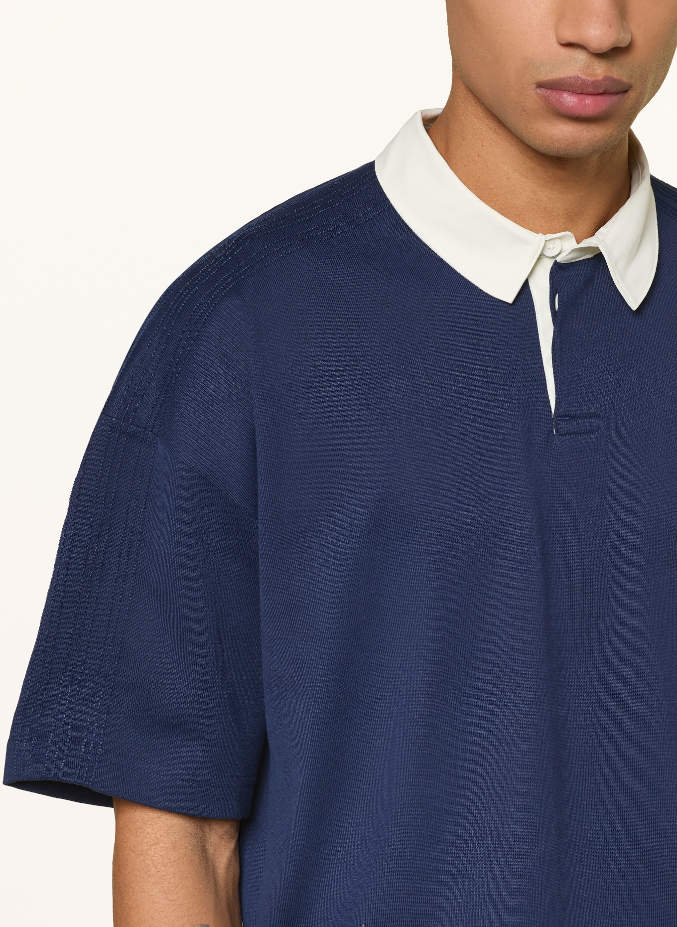 adidas Originals Koszulka polo z dżerseju PREMIUM ESSENTIALS: GRANATOWY / JASNOŻÓŁTY