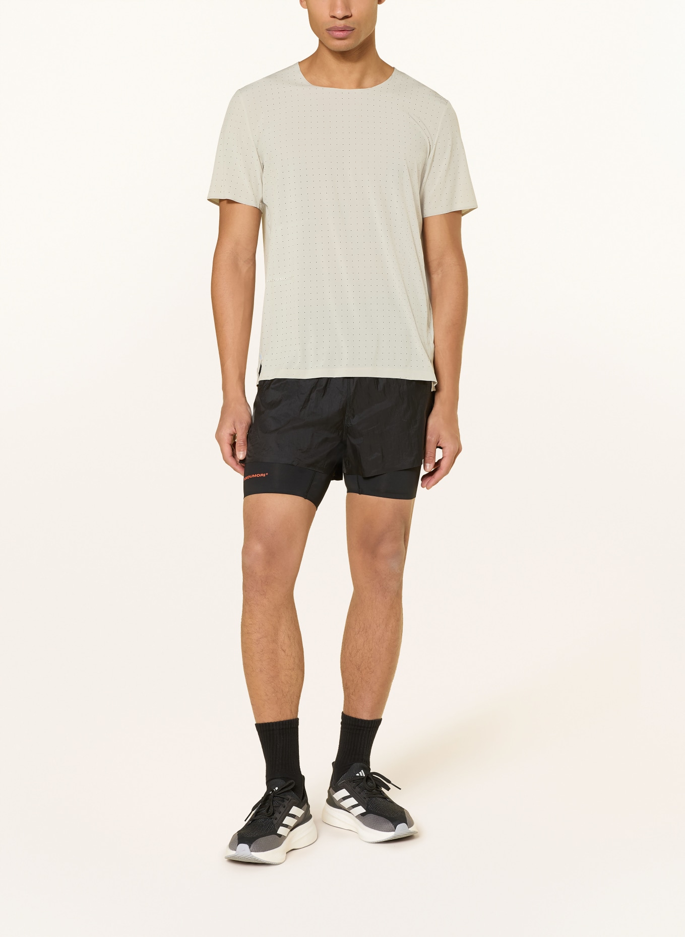 adidas Laufshirt ADI365 HERMANOS KOUMORI: BEIGE / GRAU