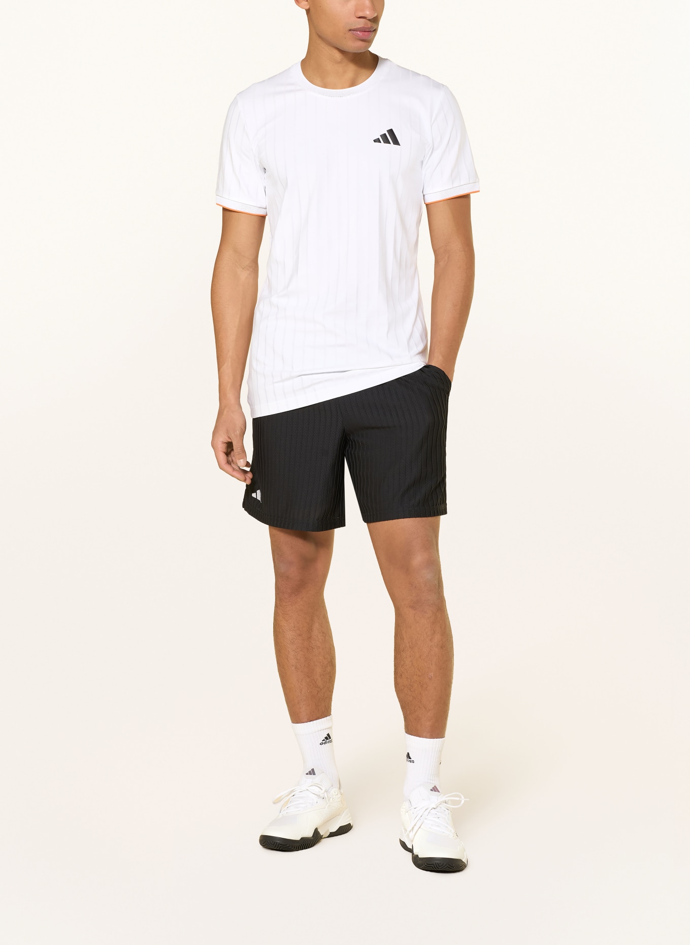 adidas T-Shirt CLIMACOOL FREELIFT PRO: WEISS / ORANGE / SCHWARZ