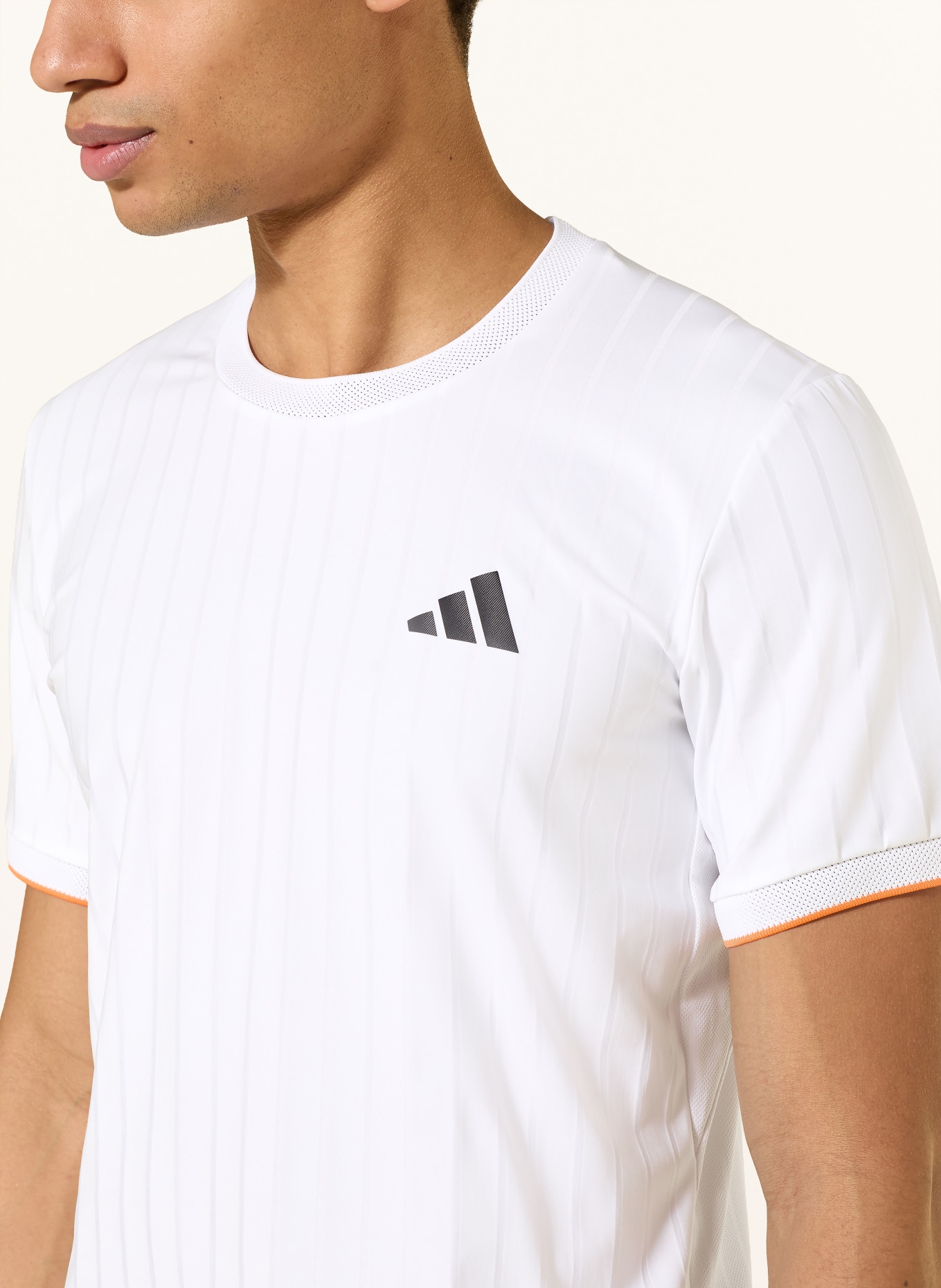 adidas T-Shirt CLIMACOOL FREELIFT PRO: WEISS / ORANGE / SCHWARZ