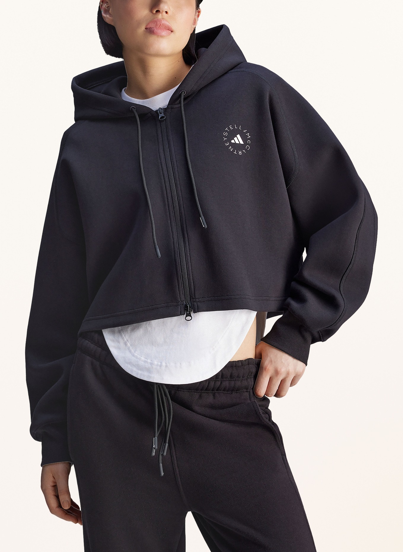 adidas by Stella McCartney Sweatshirt jacket ADIDAS BY STELLA MCCARTNEY SPORTSWEAR: BLACK