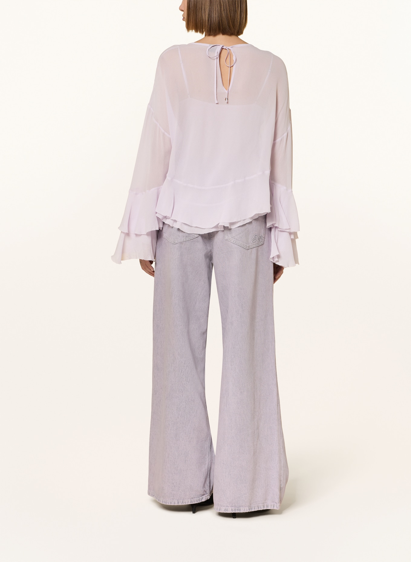 BOSS Džíny se širokými nohavicemi SLOUCHY: 050 LIGHT/PASTEL GREY