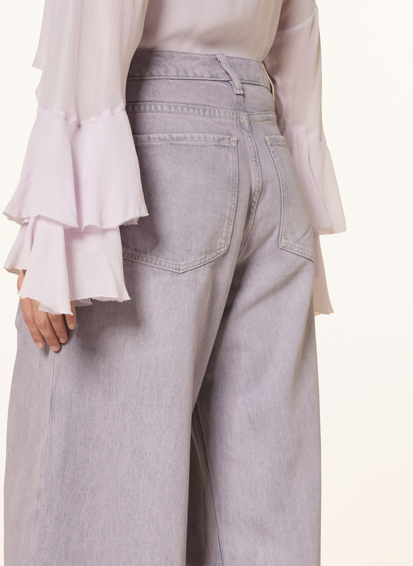 BOSS Džíny se širokými nohavicemi SLOUCHY: 050 LIGHT/PASTEL GREY