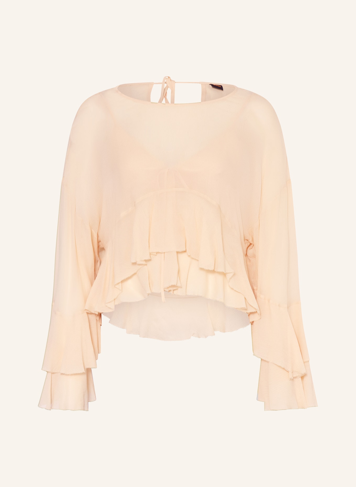 BOSS BLEJA blouse shirt with flounces: LIGHT ORANGE