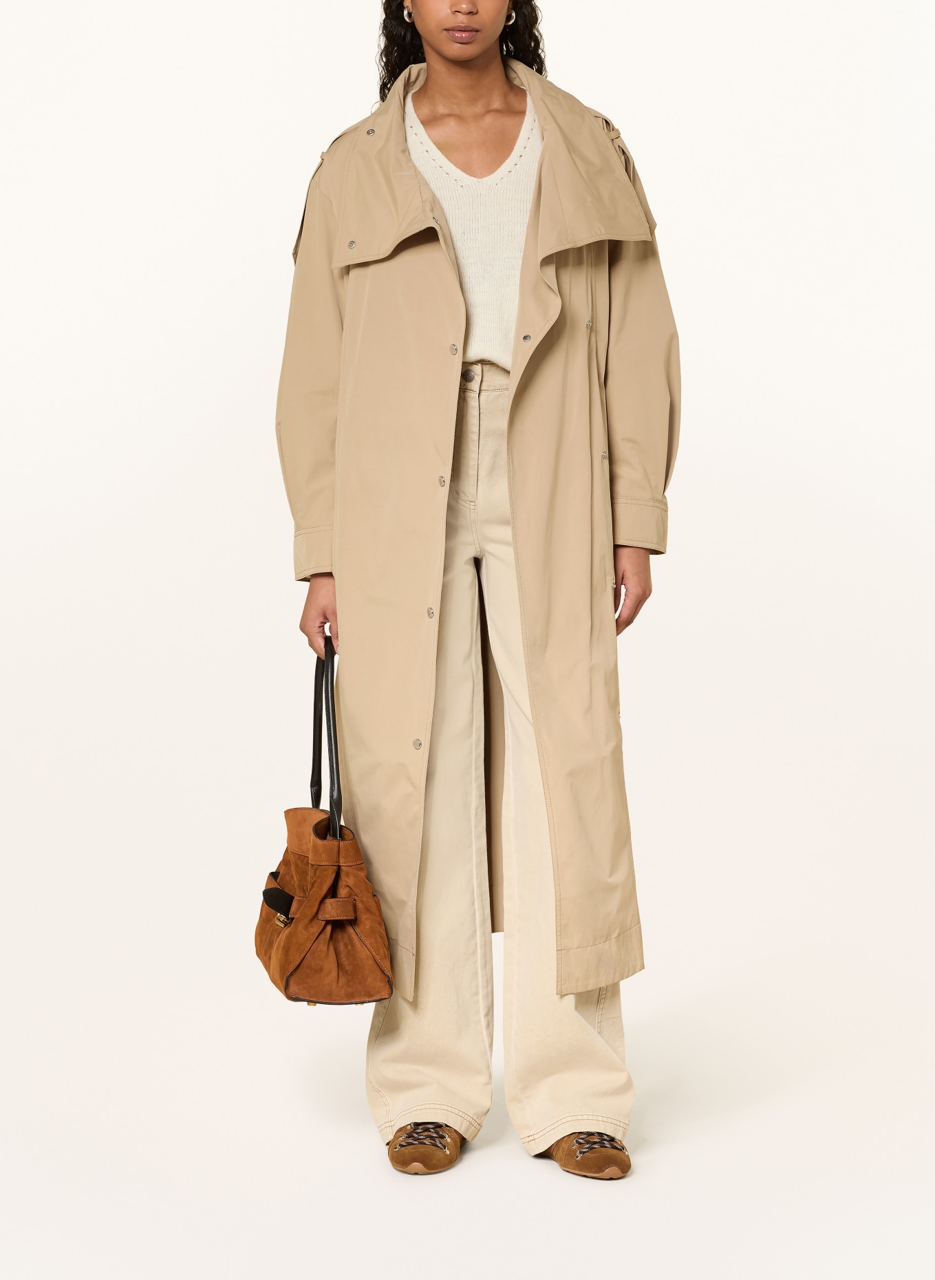 BOSS Oversized trencz CLARINA: BEŻOWY