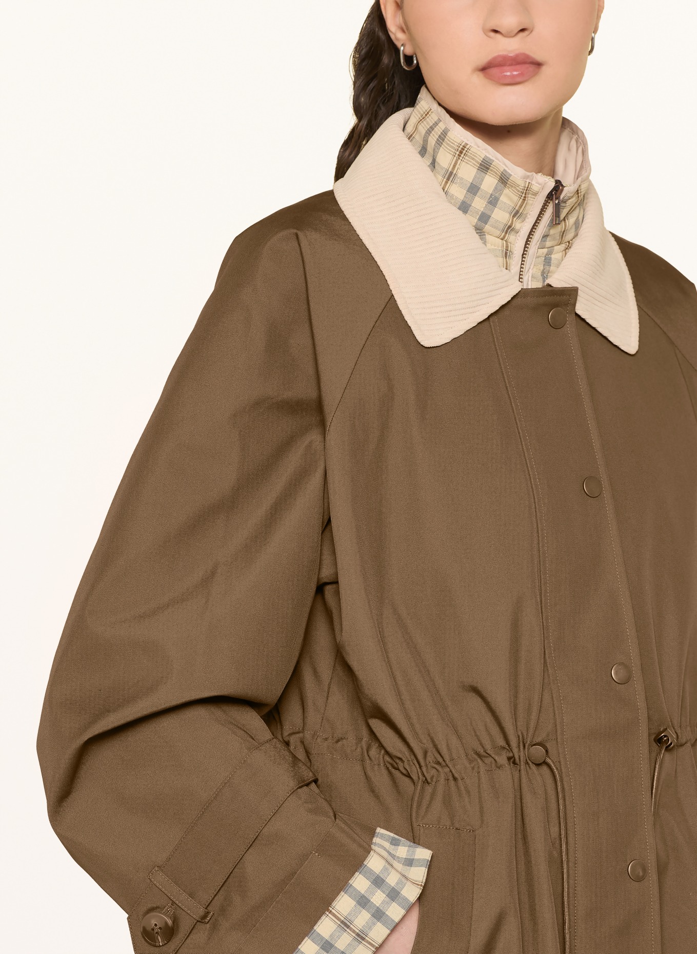 Y.A.S. Parka with removable hood: BROWN / BEIGE