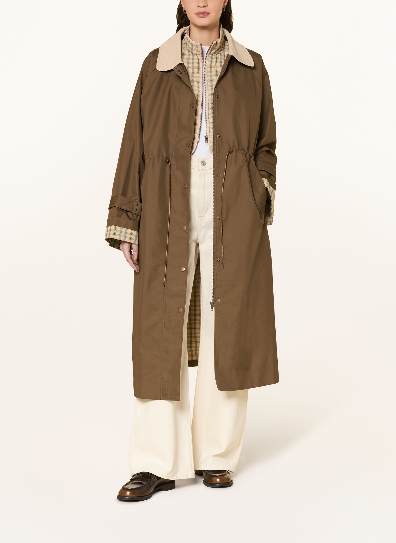 Y.A.S. Parka with removable hood: BROWN / BEIGE